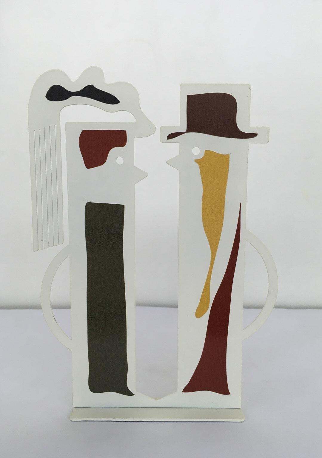 Italy 1980 Riccardo Dalisi  White Painted Metal Amanti photo for sale