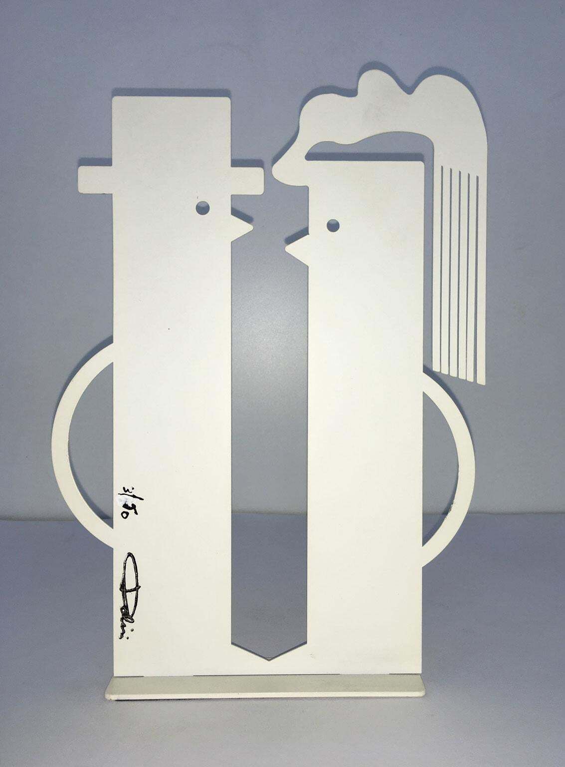 photo for sale Italy 1980 Riccardo Dalisi  White Painted Metal Amanti