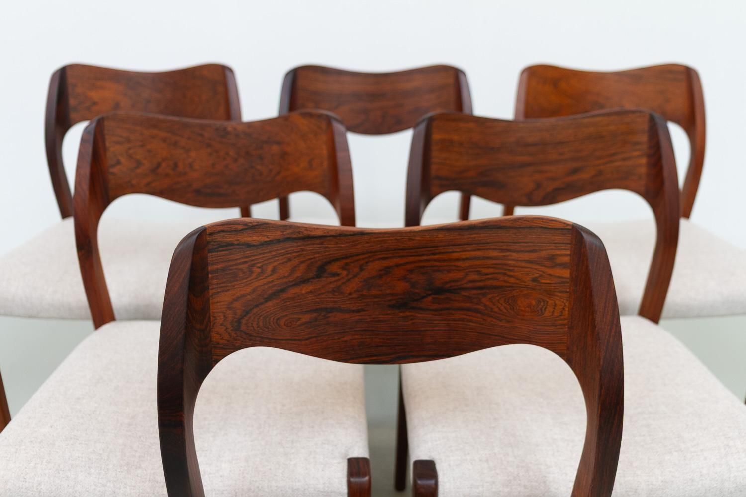 Danish Rosewood Chairs Model 71 By Niels O. Møller, 1970s. Set Of 6. photo buy