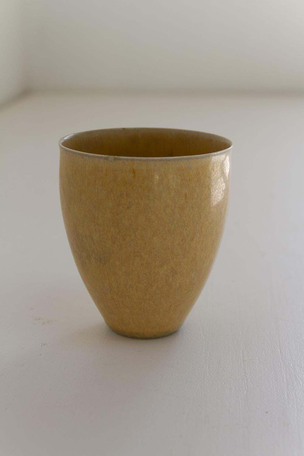 Danish Mid Century Yellow Stoneware Vase By Saxbo, 1960s. photo vintage