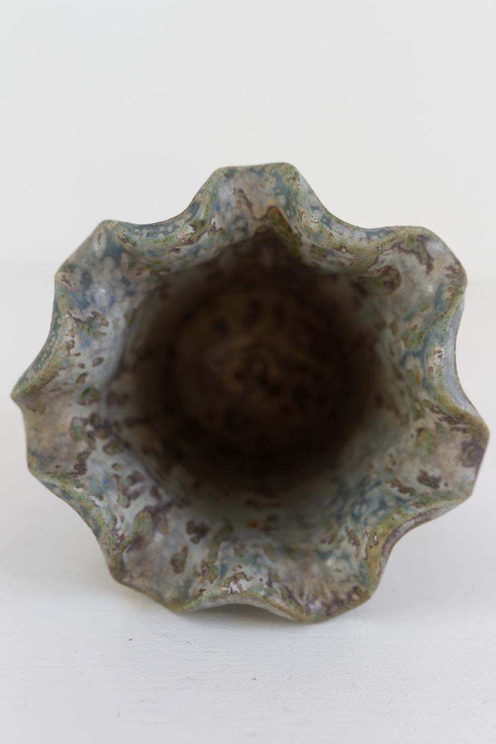 Arne Bang Stoneware Vase With Blue And Green Glaze, Denmark 1940s. photo vintage