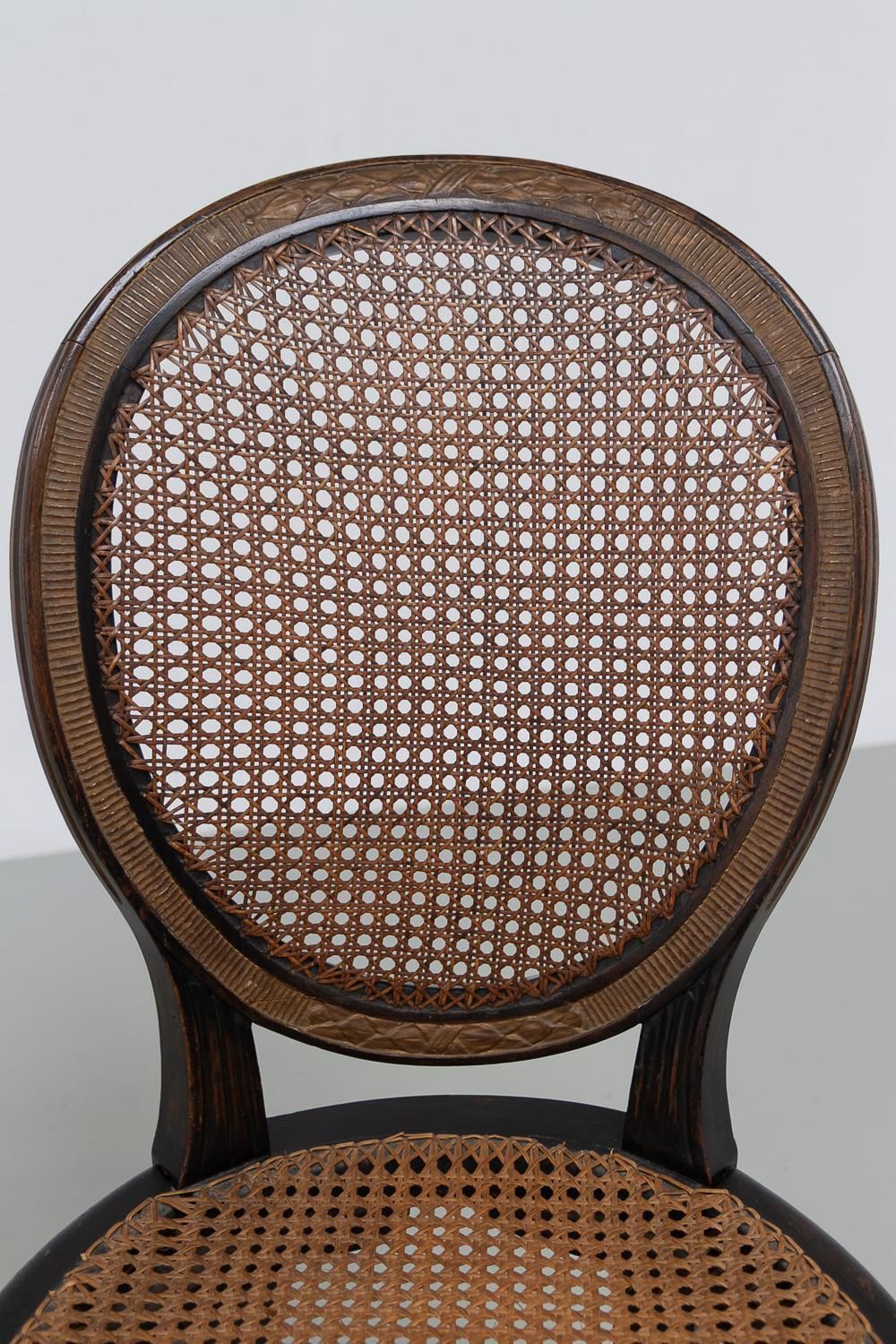 photo for sale French Louis XVI Style Cane Side Chairs, 1880s. Set Of 2.
