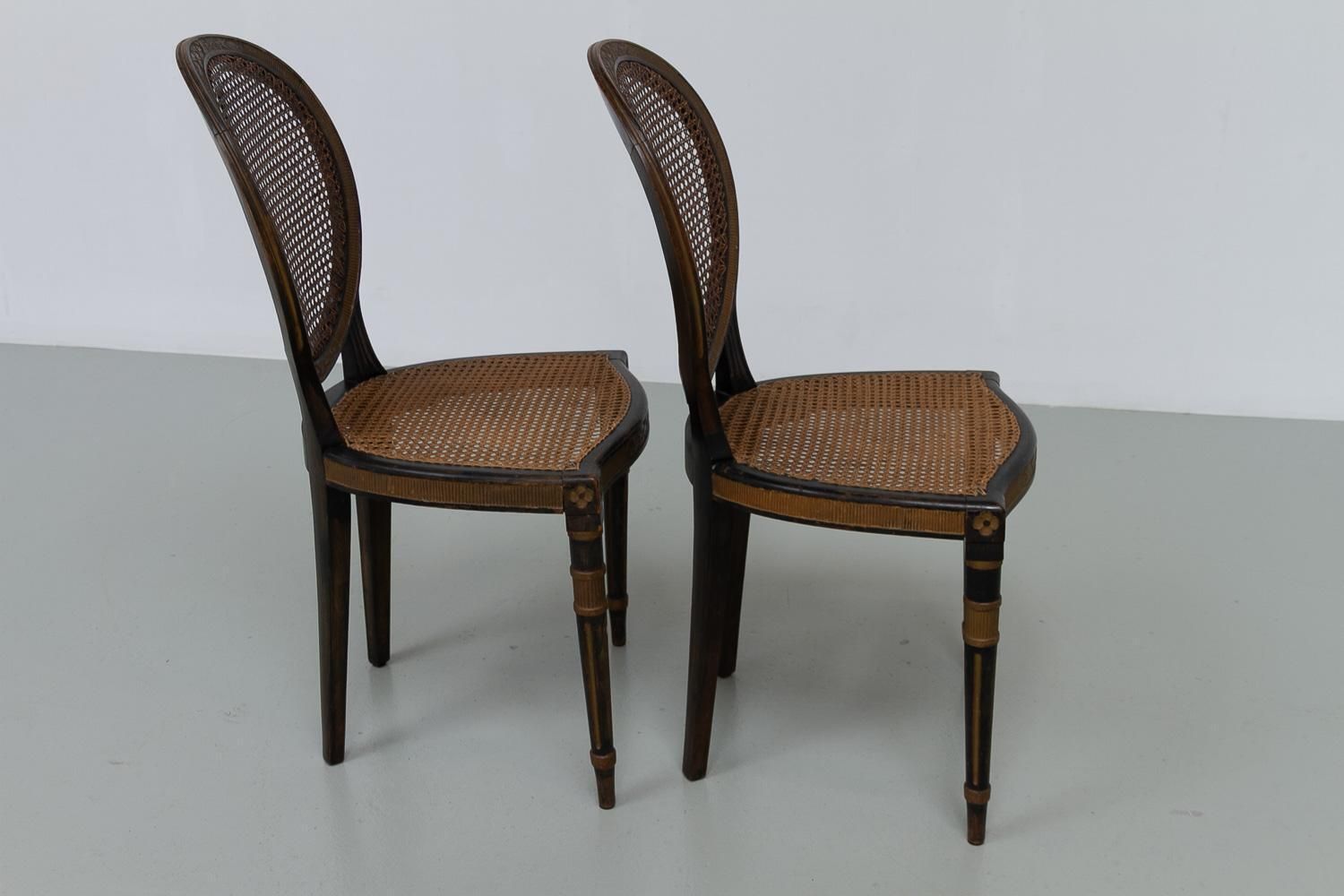 French Louis XVI Style Cane Side Chairs, 1880s. Set Of 2. photo 1029.0