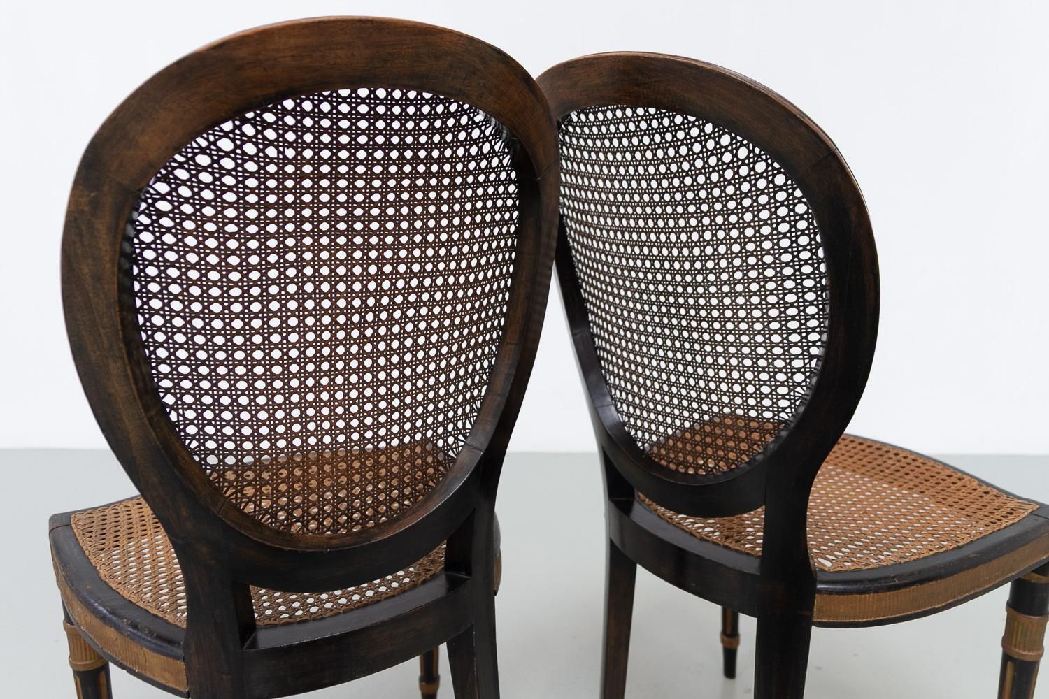 photo buy French Louis XVI Style Cane Side Chairs, 1880s. Set Of 2.