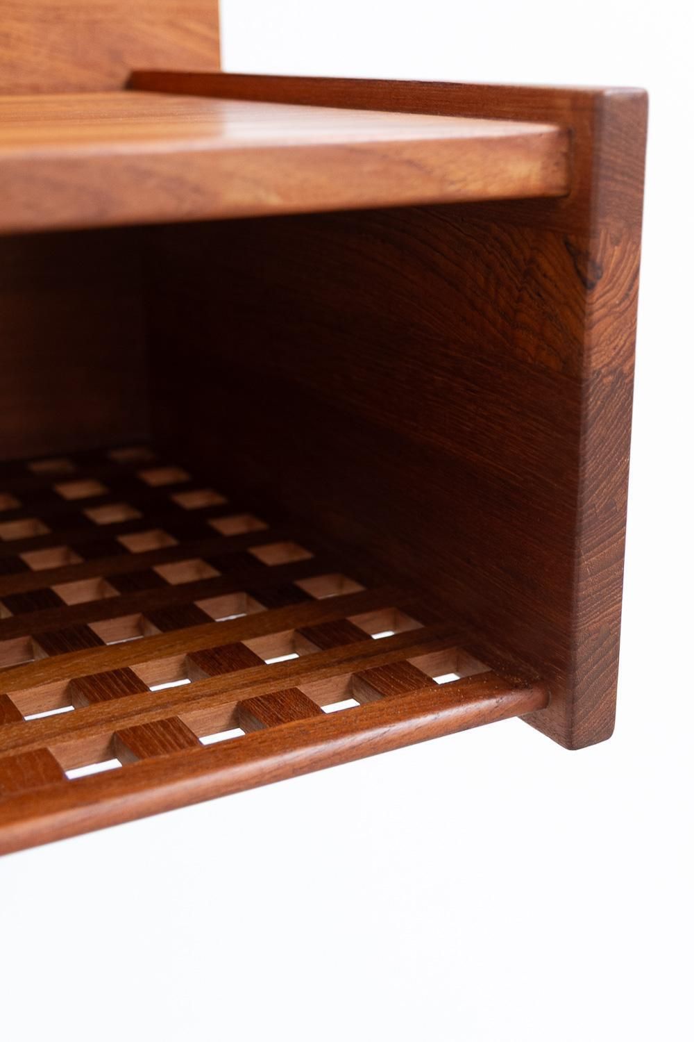 1029.0 Danish Wall Mounted Bedside Tables In Solid Teak By Trip Trap, 1980s. Set Of 2. photo