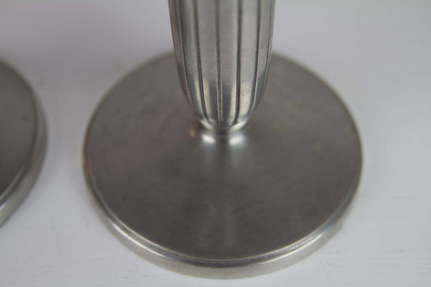 Art Deco Pewter Candle Holders By Just Andersen, 1930s. Set Of 2. photo Home Decor
