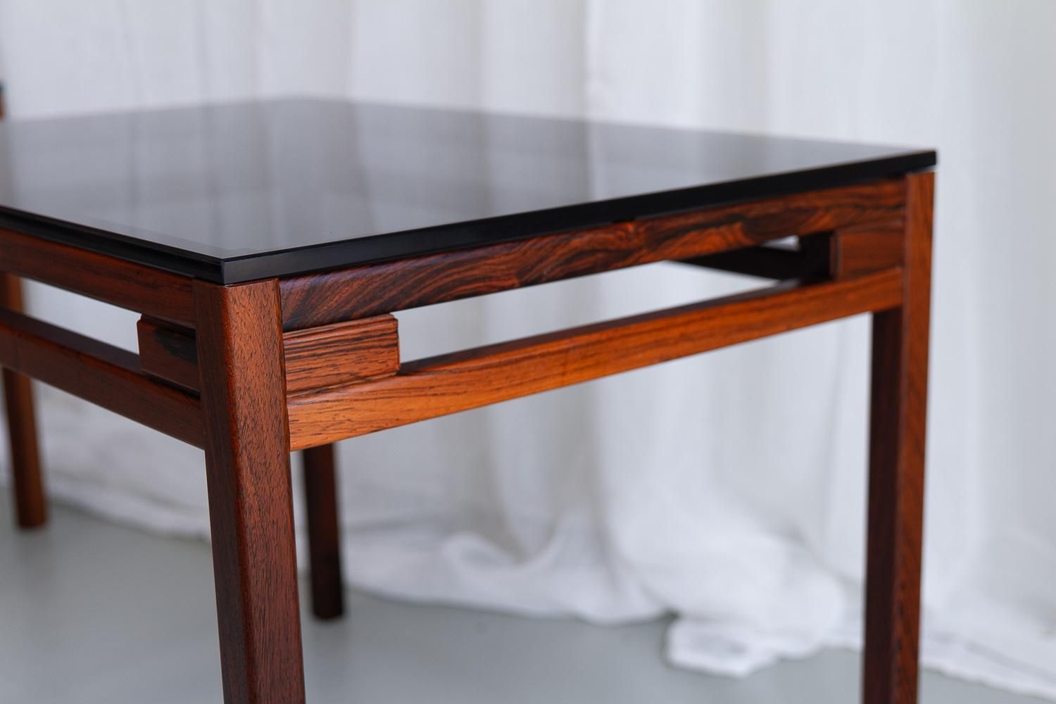 Danish Modern Side Tables In Rosewood And Glass, 1960s. Set Of 2. photo 1845.0