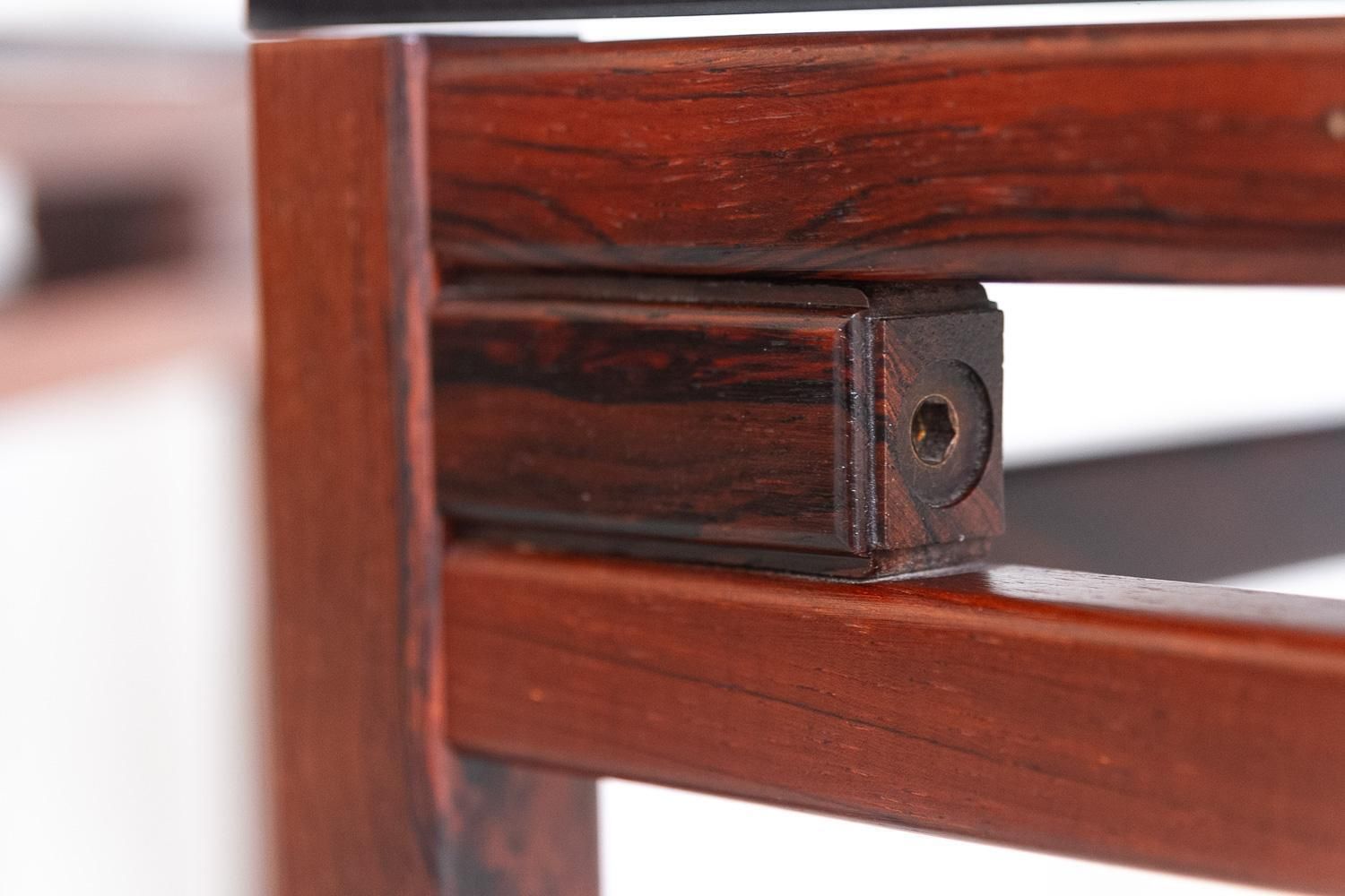 Furniture Danish Modern Side Tables In Rosewood And Glass, 1960s. Set Of 2. photo