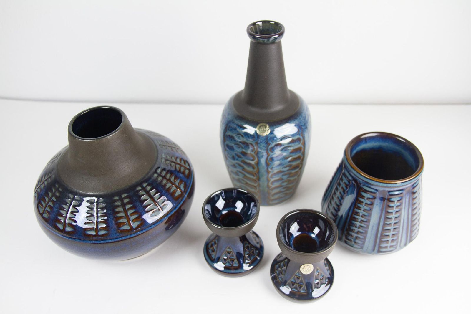Danish Mid Century Modern Stoneware By Søholm 1960s, Set Of 5 photo for sale