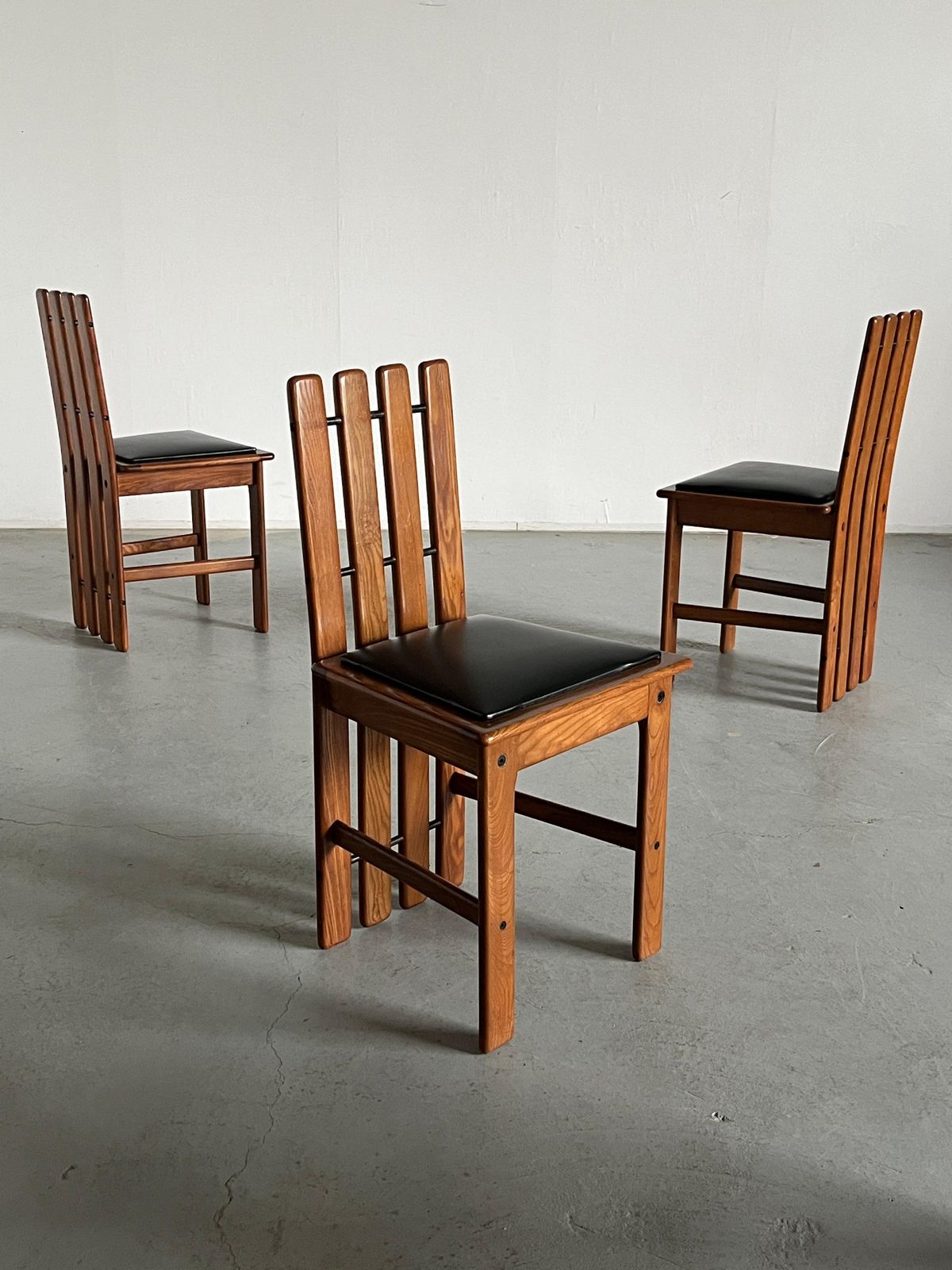 1 Of 6 Vintage Mid Century Dining Chairs In Style Of Mario Marenco, 70s Italy photo 322.0
