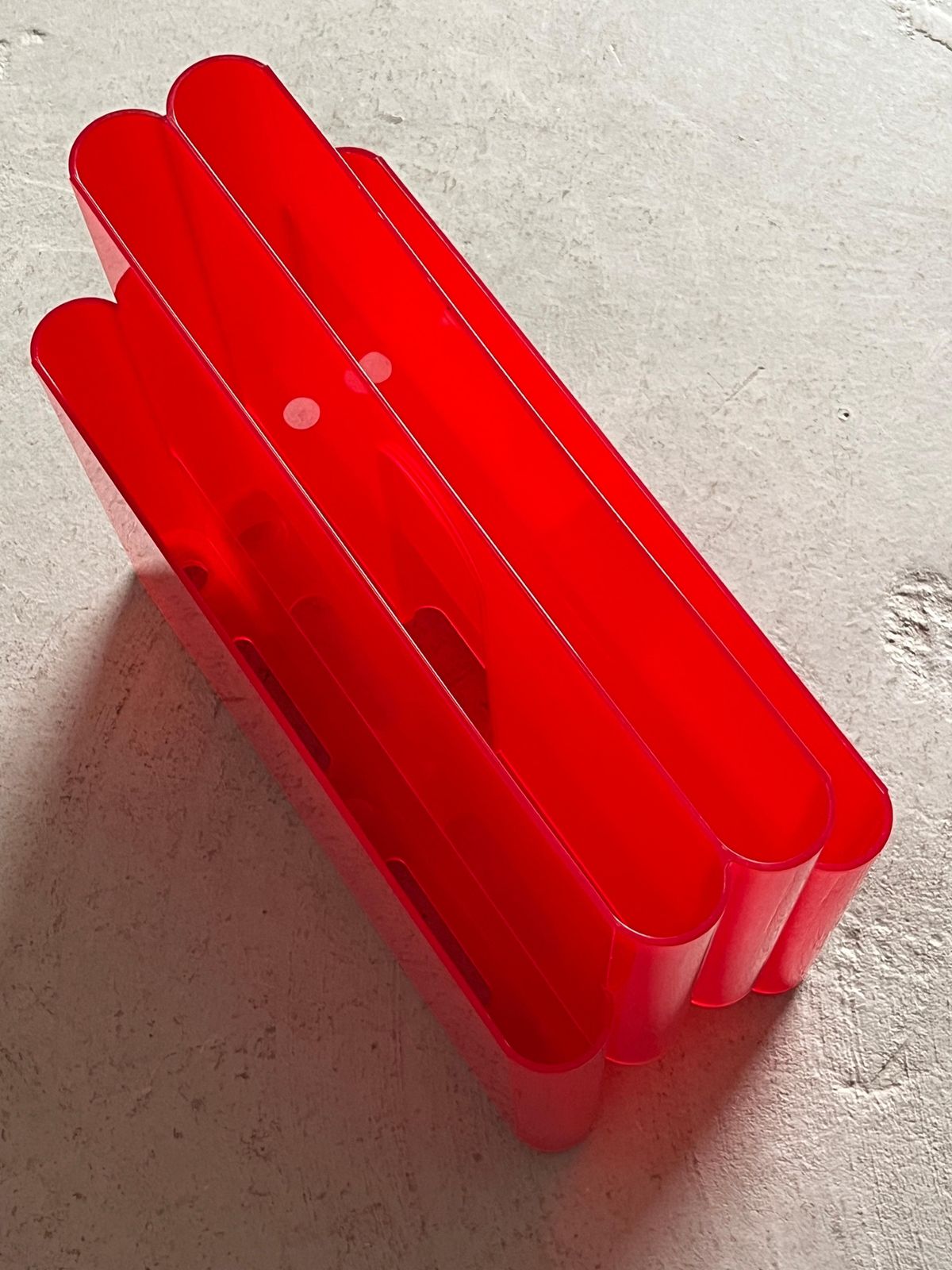 Red Kartell Mod. 4676 Vintage Space Age Magazine Rack By Giotto Stoppino, 1970s photo buy