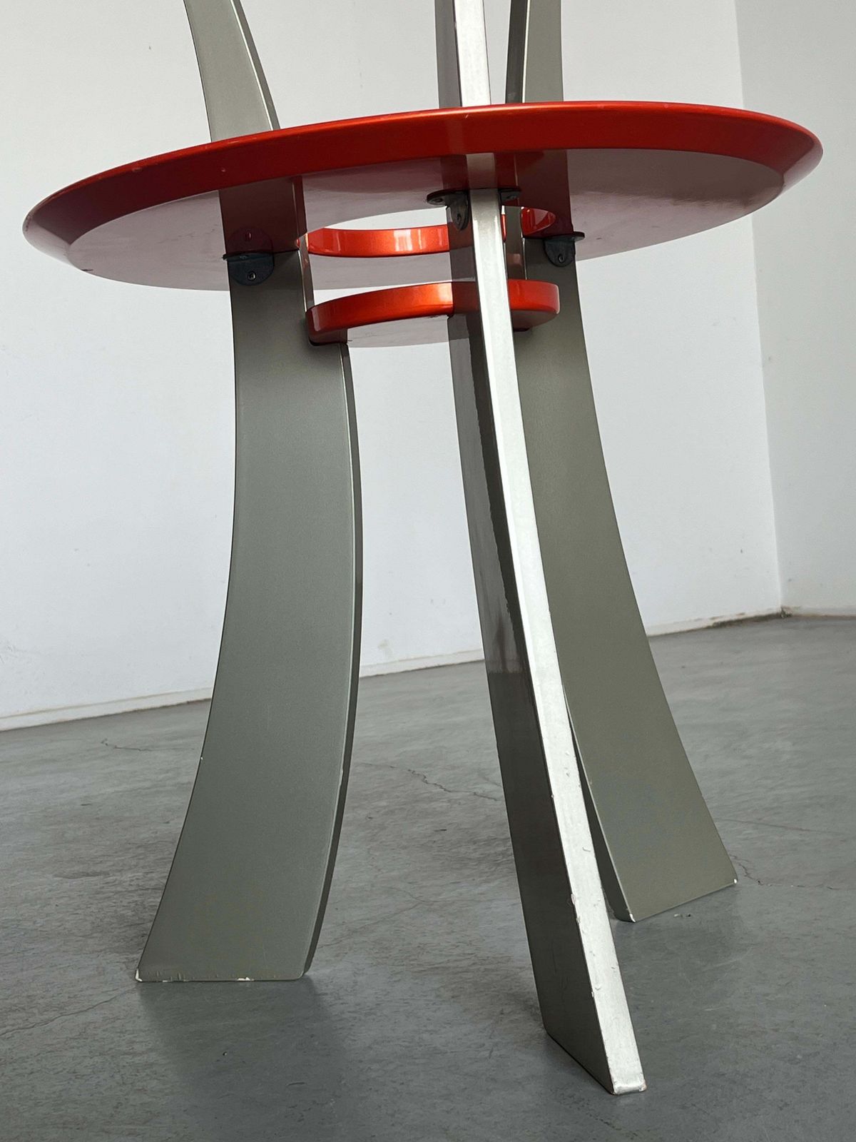 Orchidea Side Table, Massimo Morozzi For Archizoom, Silver And Orange, 80s Italy photo buy