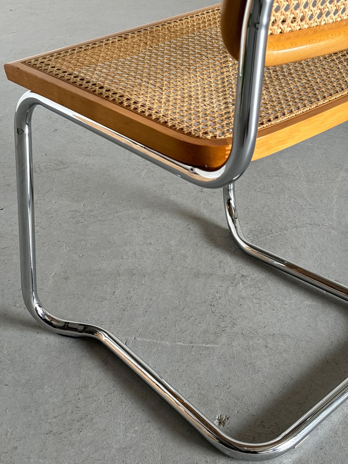 photo for sale Vintage Cesca Mid Century Cantilever Chair, Marcel Breuer B32 Made In Italy