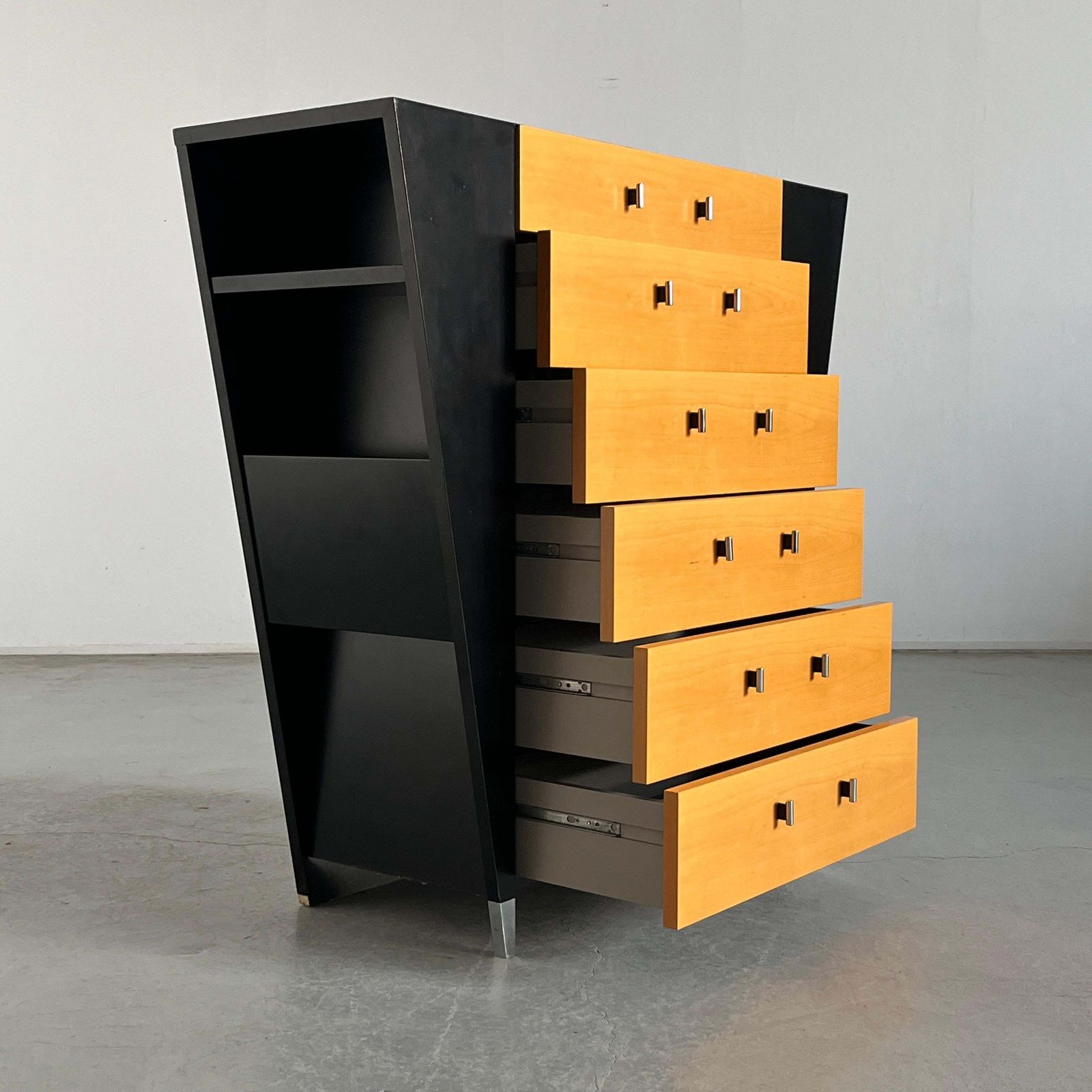 Vintage Postmodern Memphis Design Chest Of Drawers In Beechwood By Schönbuch photo for sale