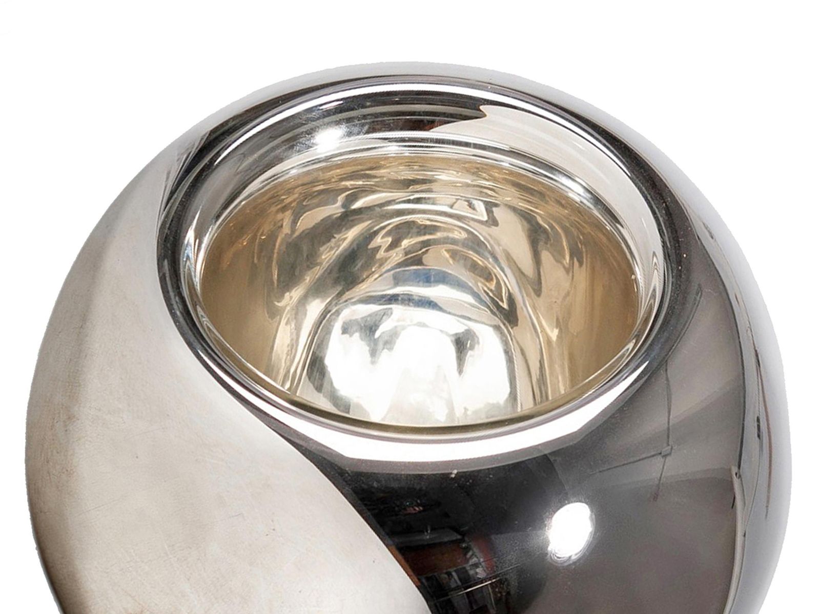 Mid 20th Century Space Age Modern Reflective Silvered Glass Footed Vase, Italy photo Home Decor