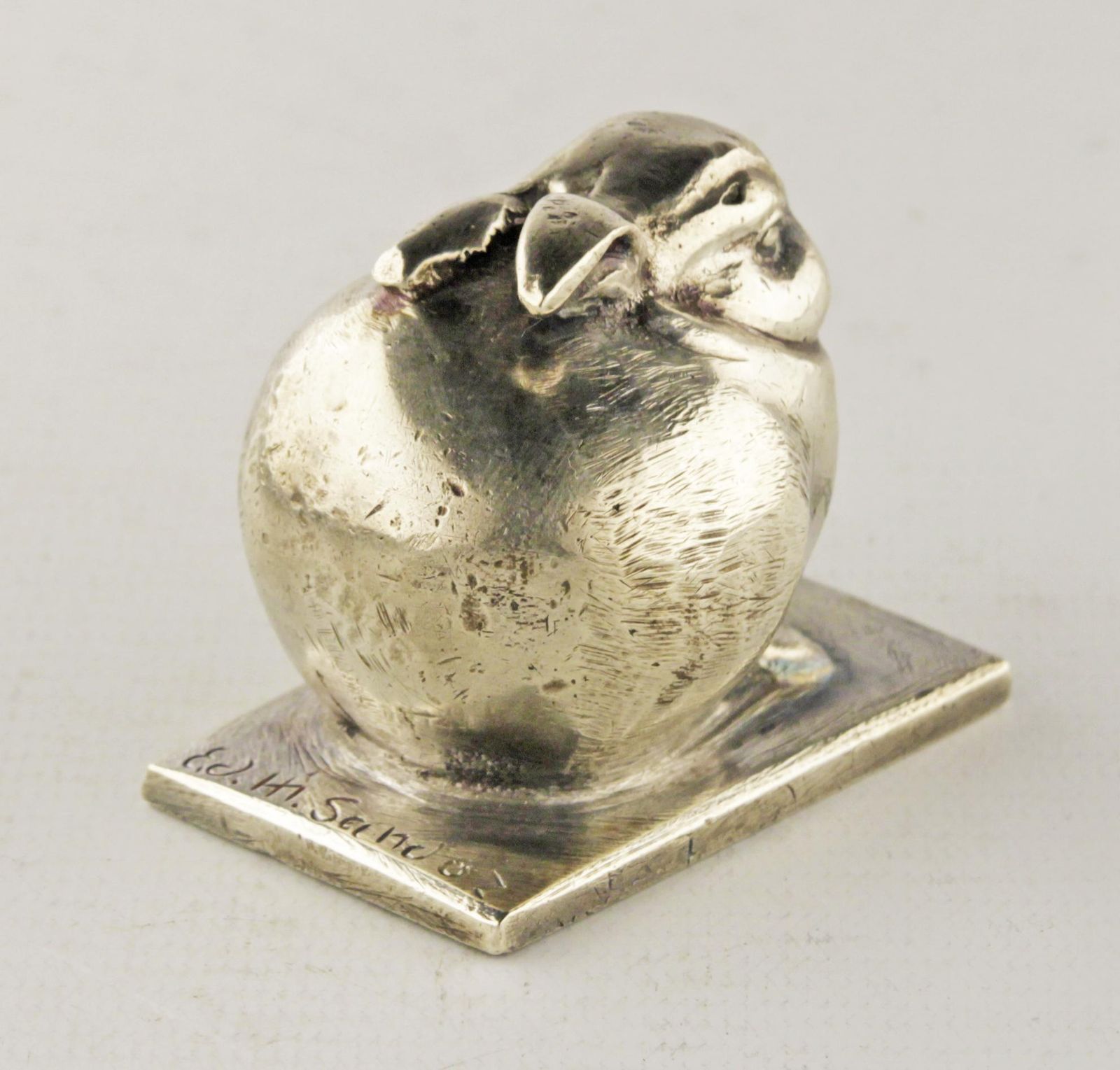 Art Déco Silvered/Nickeled Bronze Rabbit Sculpture Designed By Animalier Swiss Author édouard Marcel Sandoz For The French Firm Susse Frères photo Art