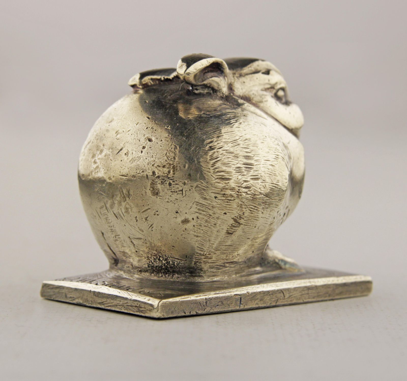 photo for sale Art Déco Silvered/Nickeled Bronze Rabbit Sculpture Designed By Animalier Swiss Author édouard Marcel Sandoz For The French Firm Susse Frères
