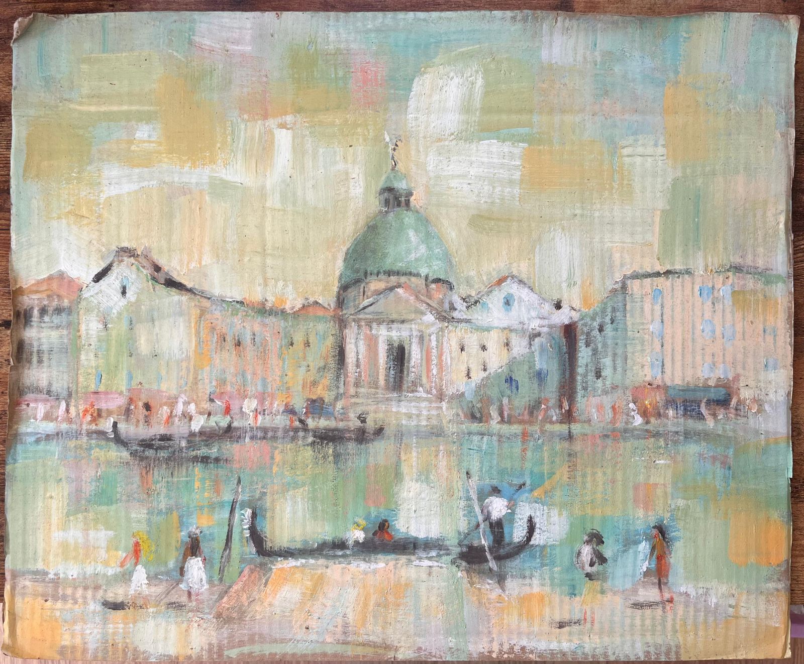 Fanch Lelimpressionist Venetian Canal Scene With Gondolas And Basilica By Fanch Lel photo furniture