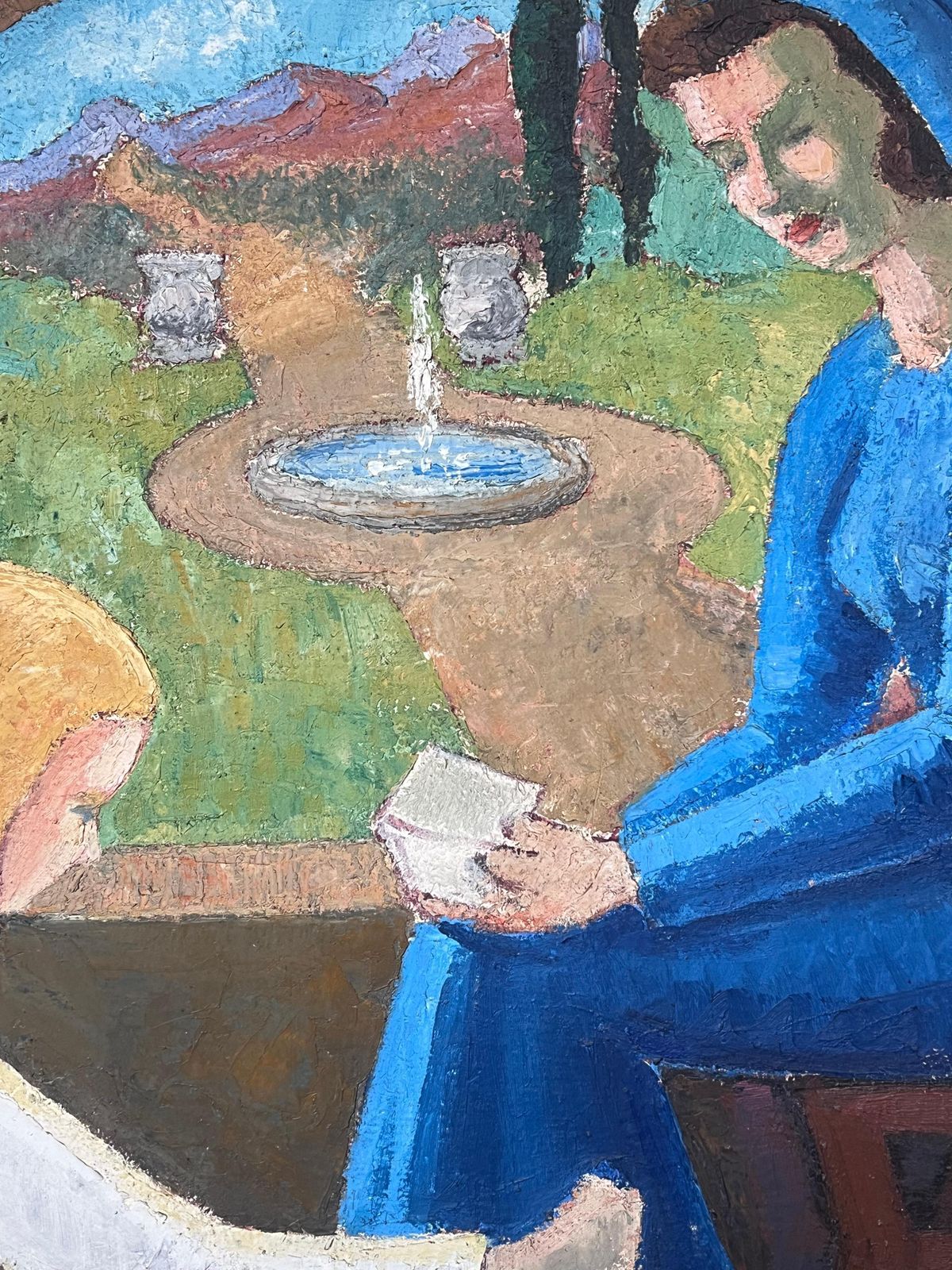 Large 1920's French Nabis School Oil Painting The Annunciation Mary & Angel1920's photo buy