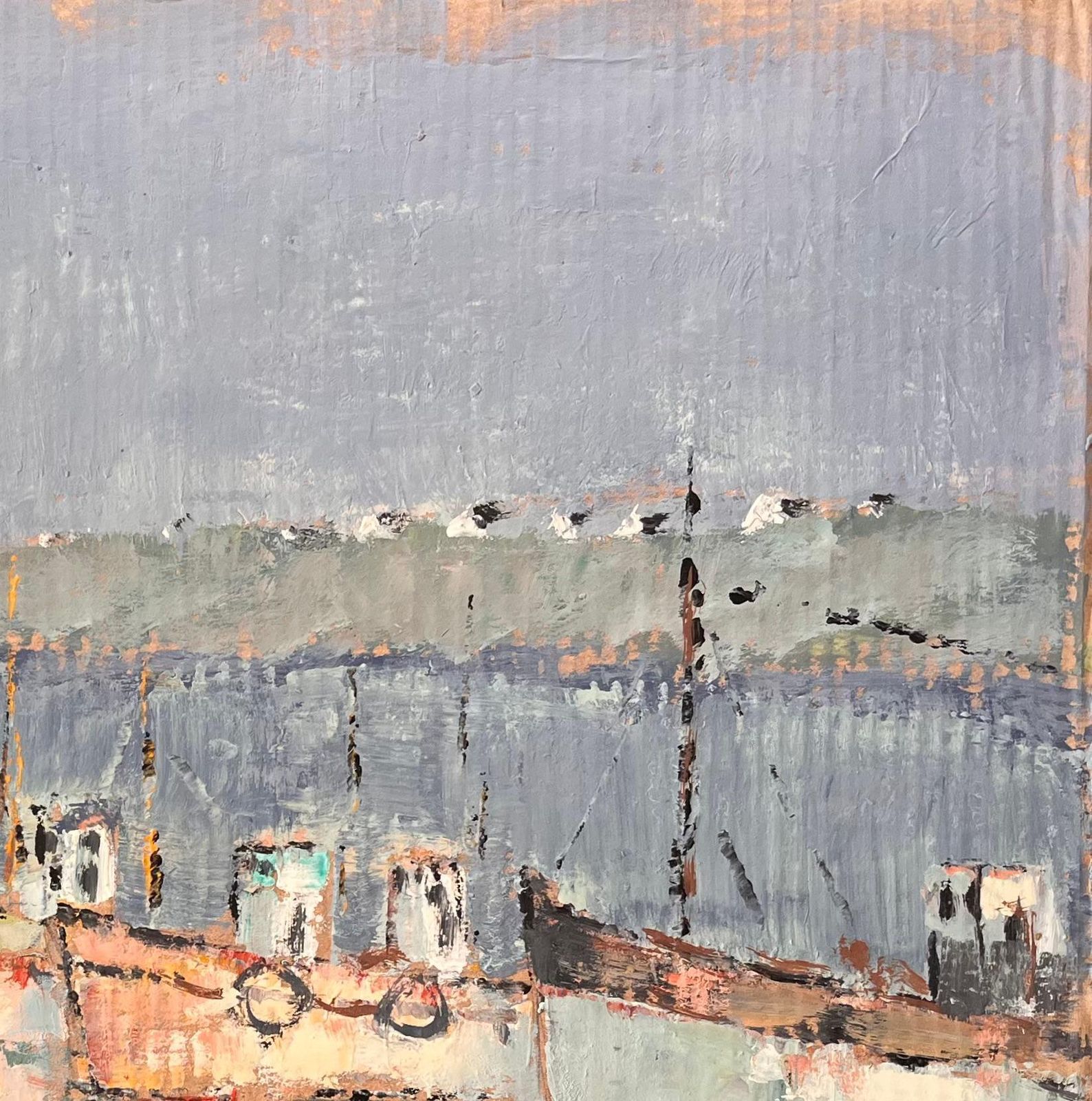Fanch Lelfrench Impressionist Harbour Scene With Moored Fishing Boats By Fanch Lel photo 678.0