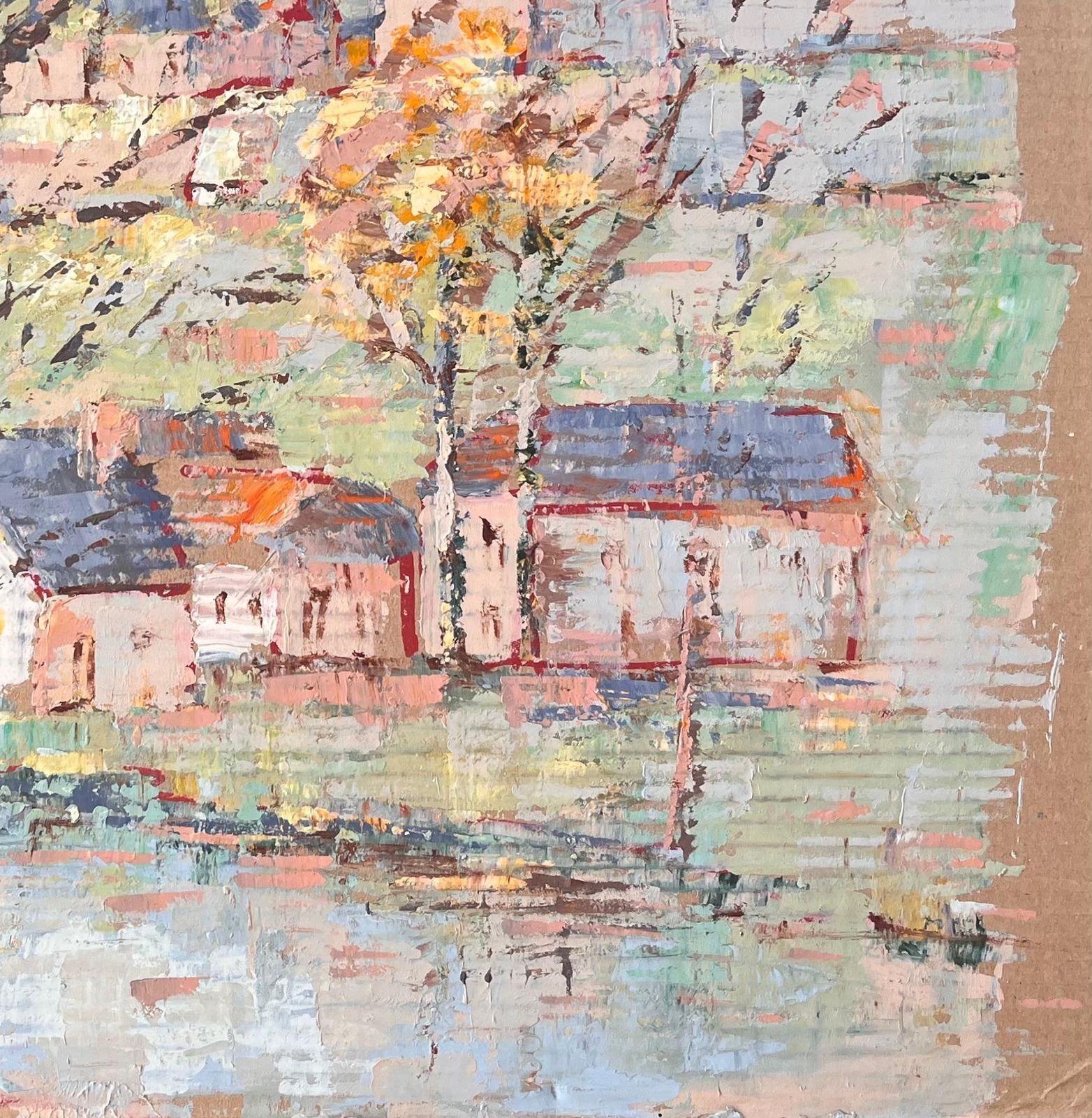 Fanch Lelimpressionist Village Hilltop Church Scene With Autumn Trees By Fanch Lel photo 658.0