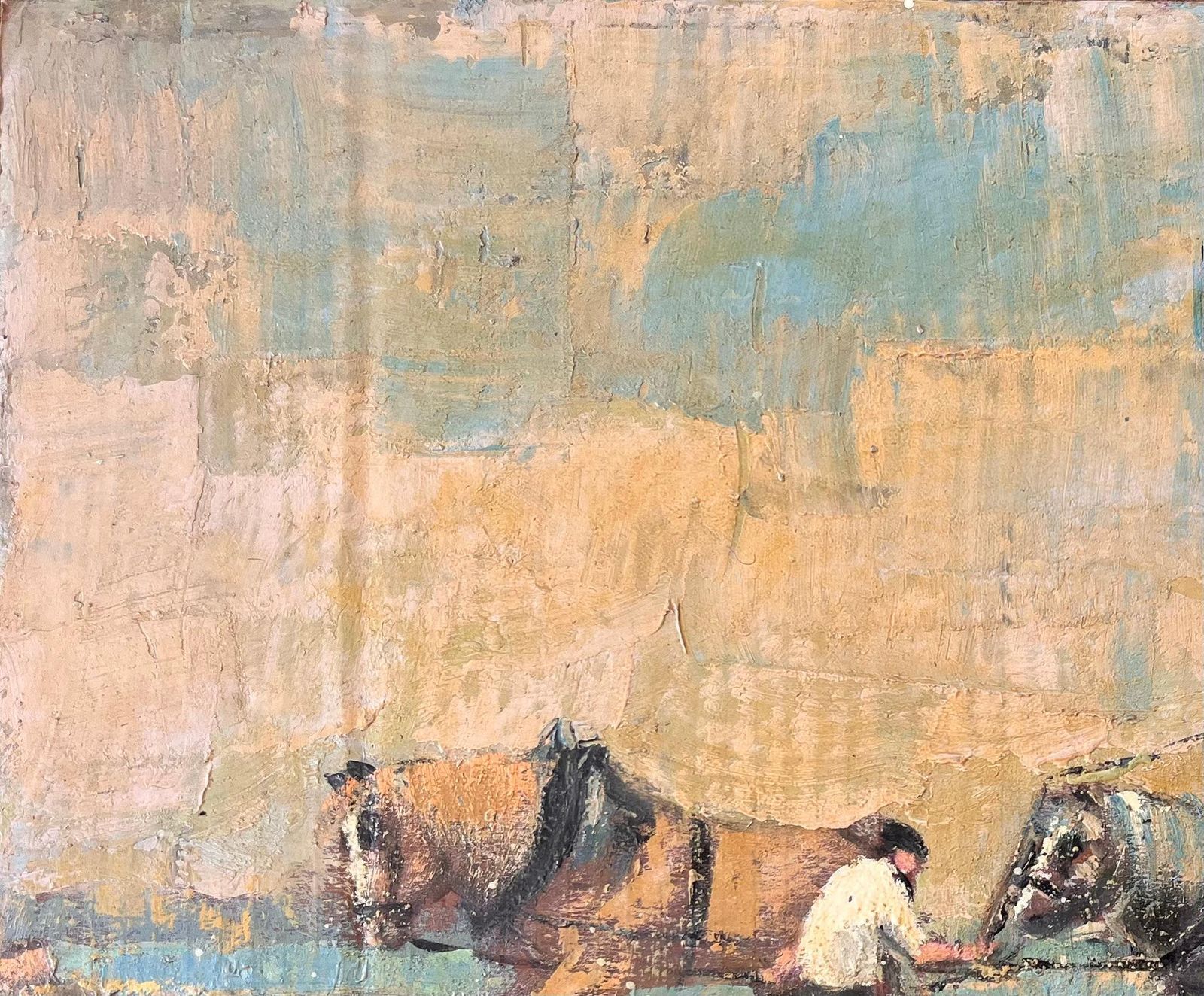 Fanch Lelfrench Impressionist Horse Drawn Hay Cart With Farmer In Rural Landscape photo 643.0