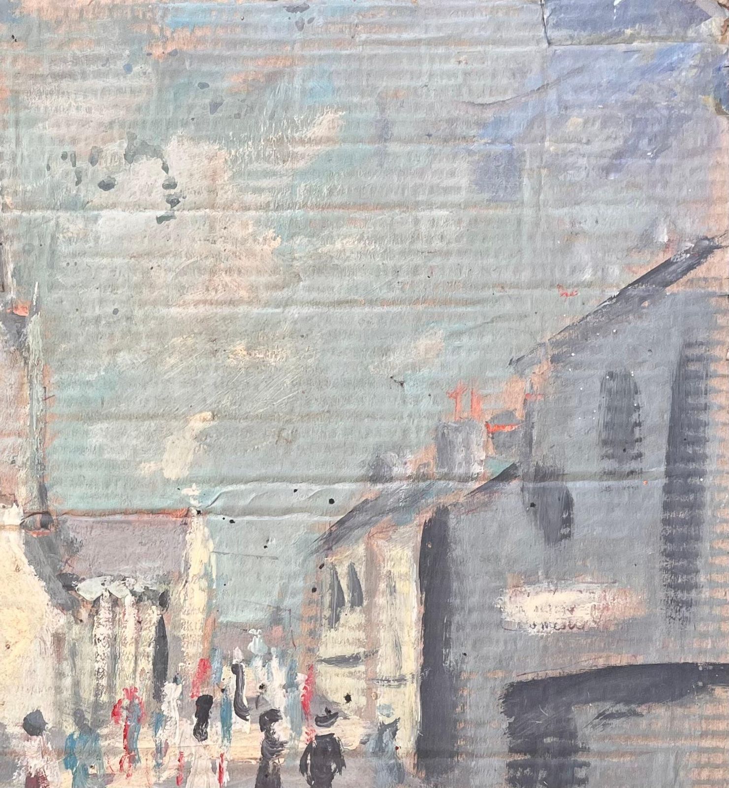 Fanch Lelfrench Impressionist Village Street Scene With Church And Figures photo Art