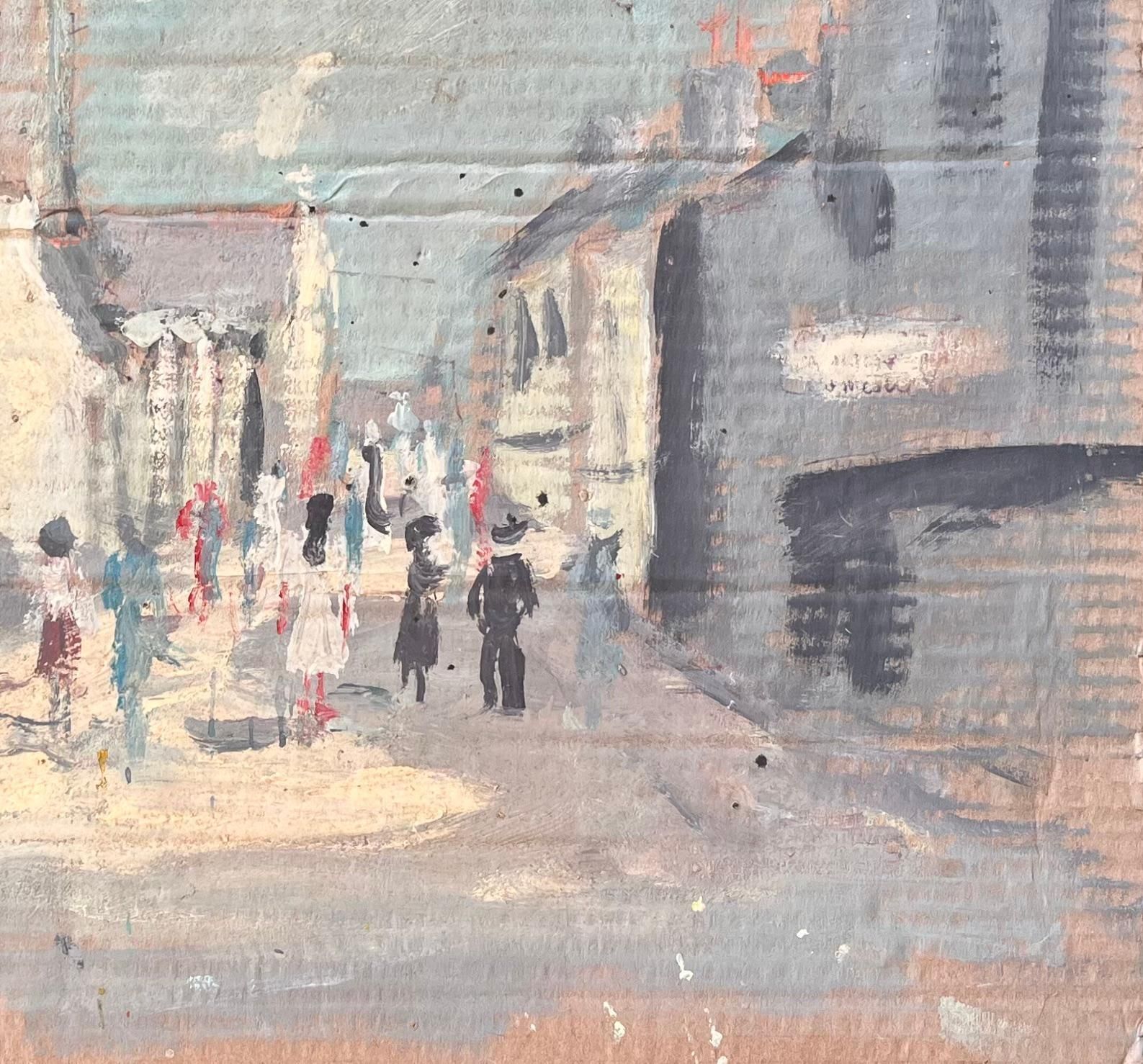 Fanch Lelfrench Impressionist Village Street Scene With Church And Figures photo 535.0