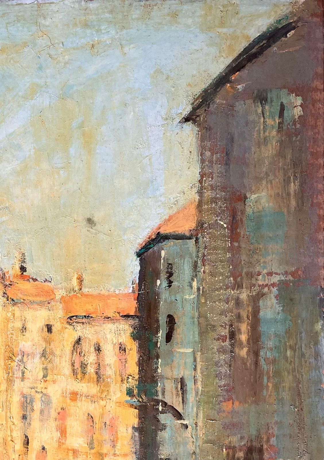 Fanch Lelimpressionist Painting Of Venetian Canal With Bridge And Sunlit Buildings photo Art