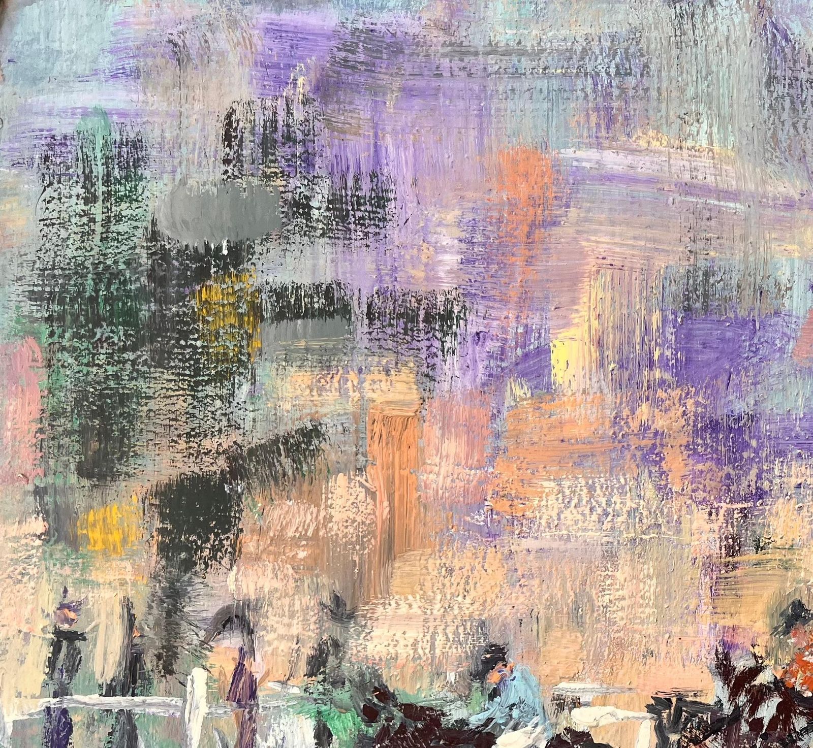 Fanch Lelimpressionist Horse Racing Scene With Jockeys And Spectators Under Violet Sky photo vinterior
