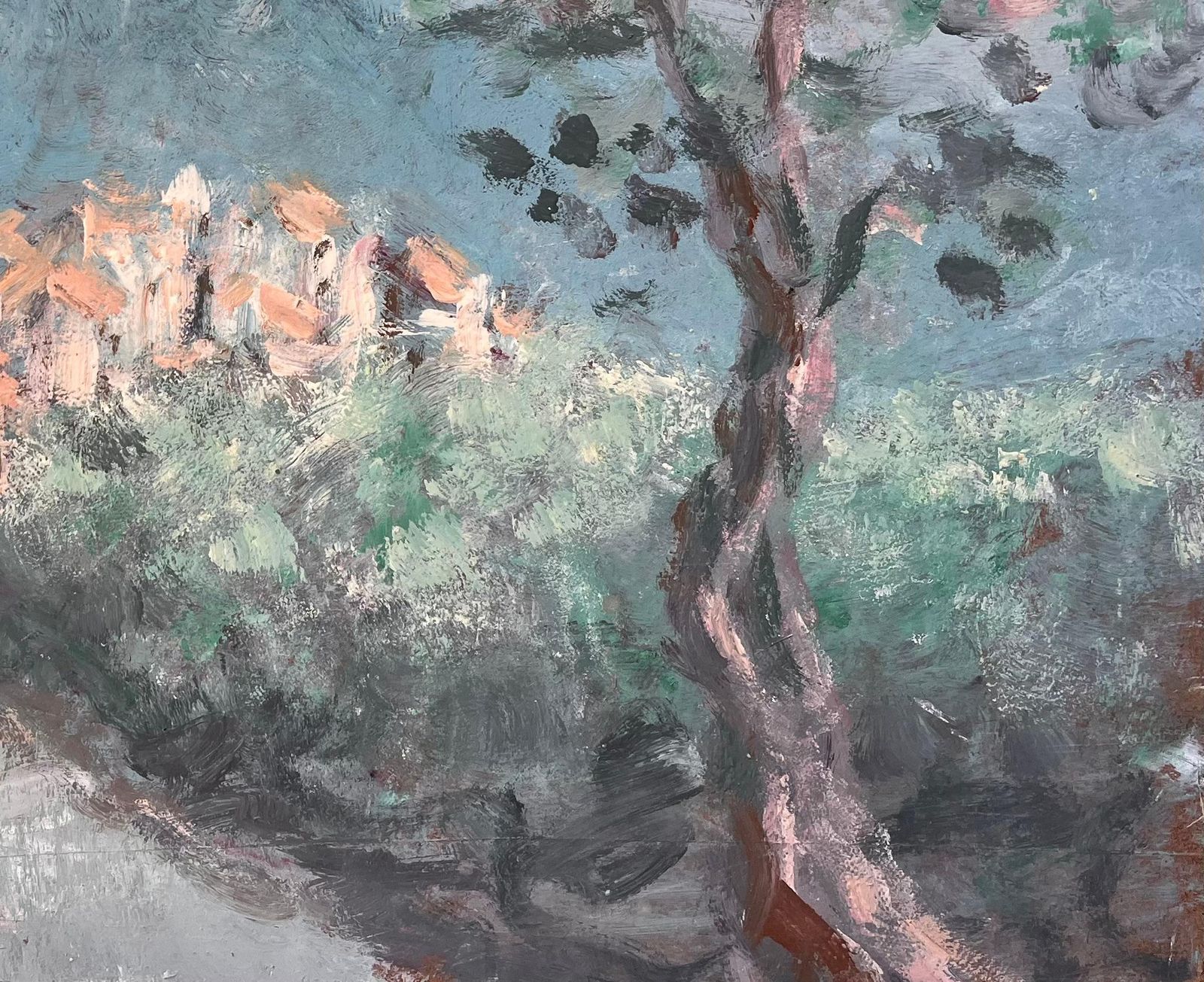 Fanch Lelimpressionist Village Scene With Tower And Olive Tree View Of Monte Maggiore photo 663.0