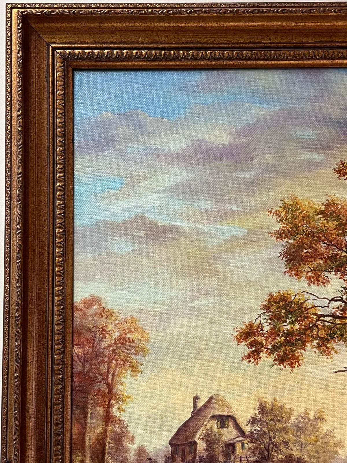 photo vinterior European Artisttraditional English Rural Country Scene Horse Drinking From Pool With Figures