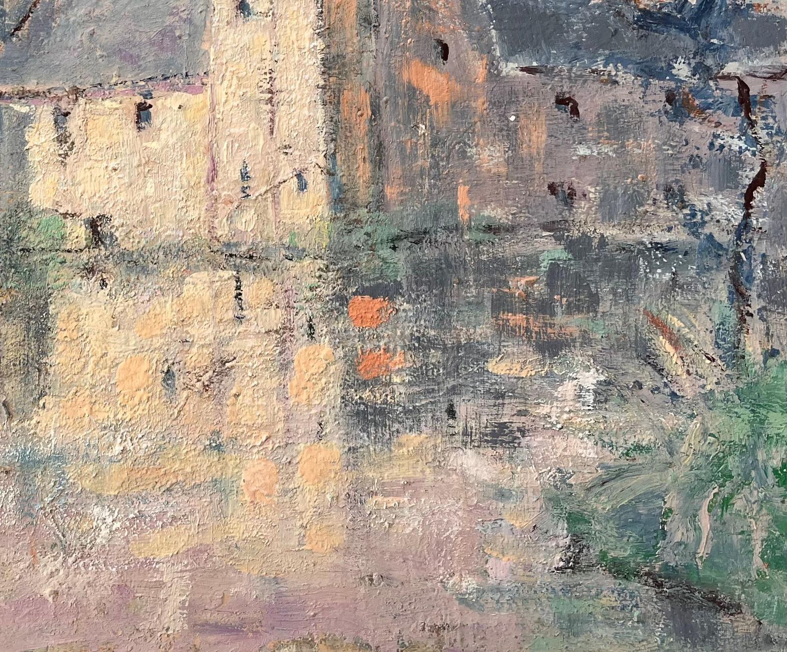 Fanch Lelimpressionist Castle On Lake At Sunset With Reflections And Soft Pastel Sky photo 729.0