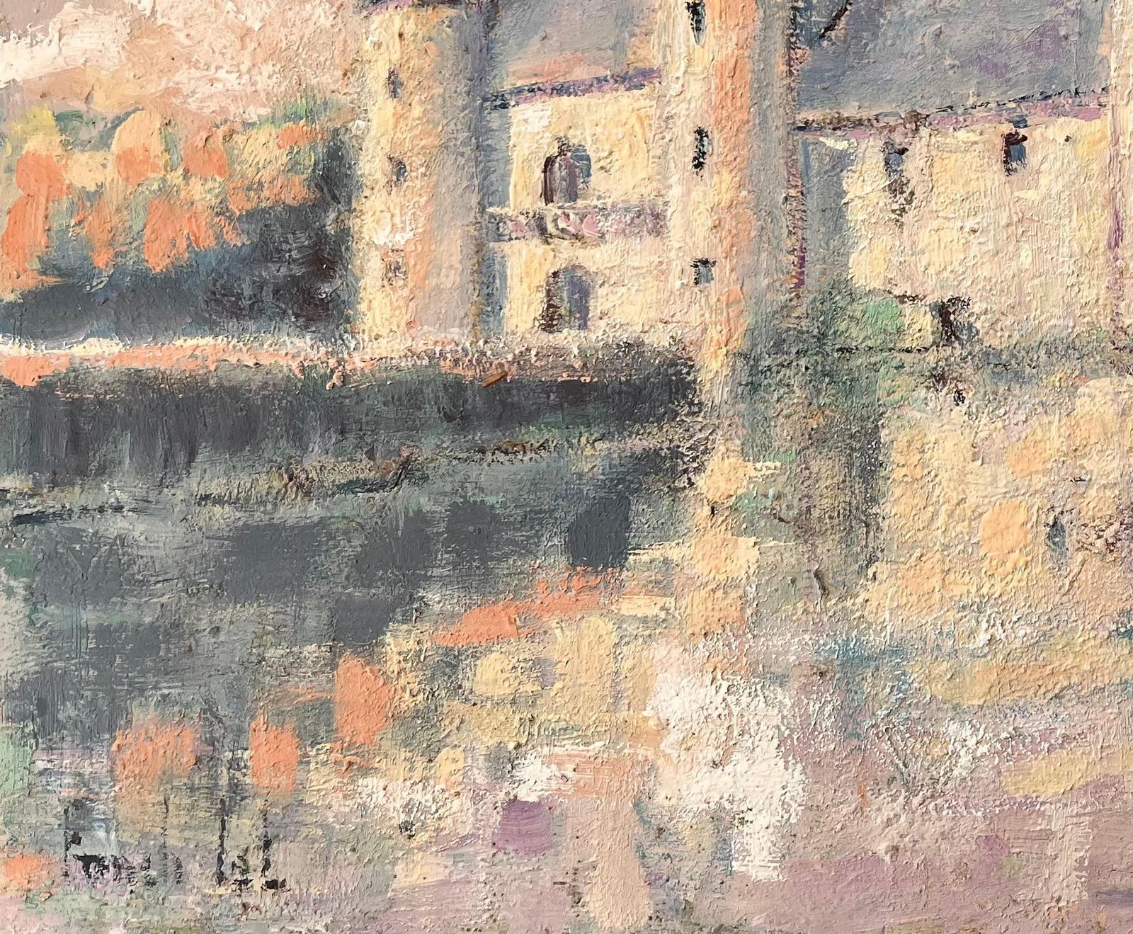 Fanch Lelimpressionist Castle On Lake At Sunset With Reflections And Soft Pastel Sky photo buy