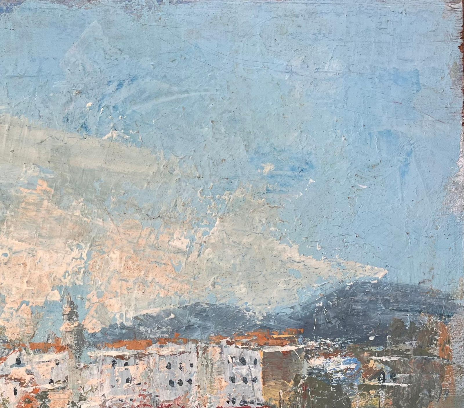 Fanch Lelimpressionist Harbour Scene Of Whitewashed Buildings And Boats With Blue Sky photo Art