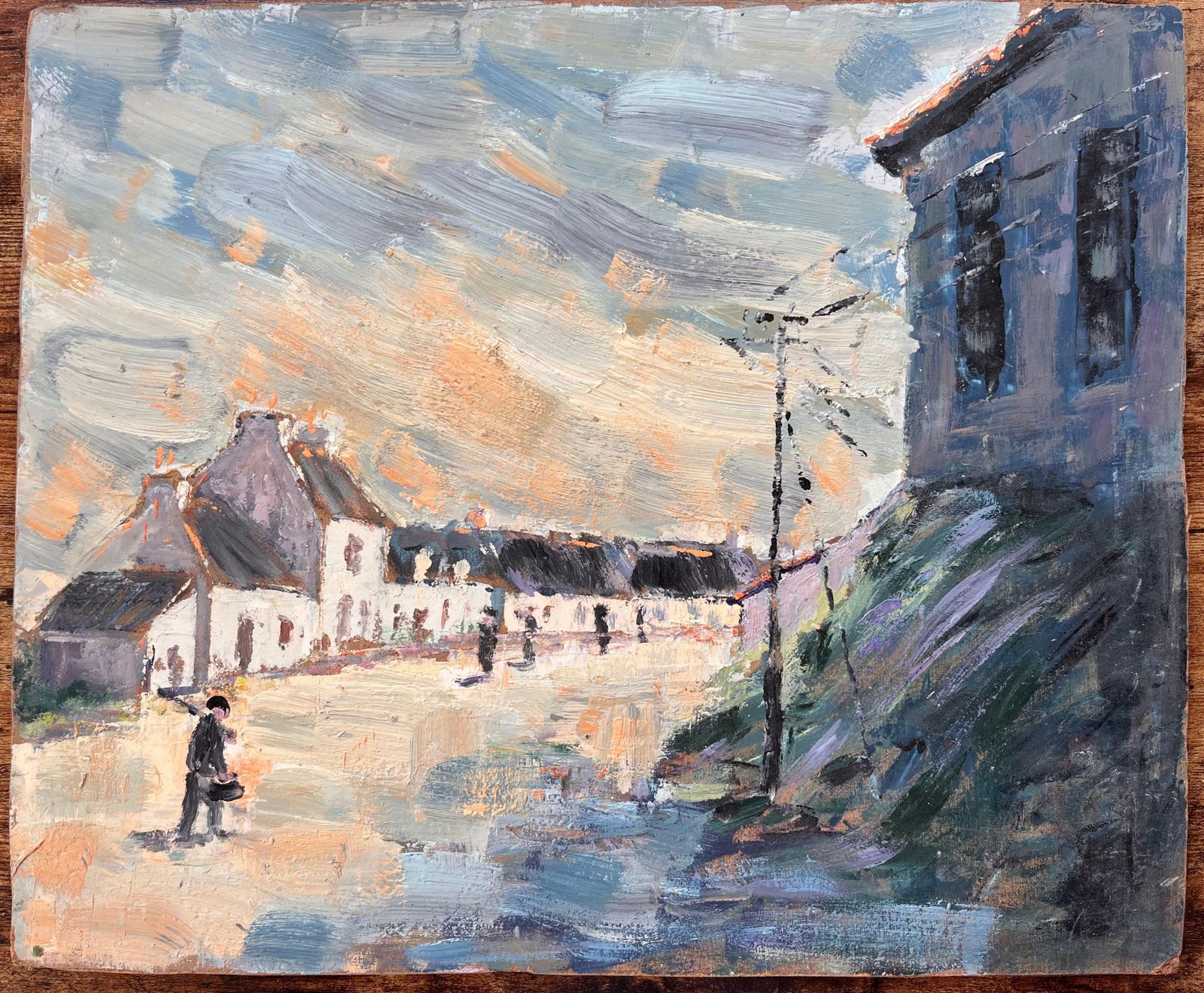 Fanch Lelevening Shadows In A Village Street Scene Impressionist Painting photo furniture