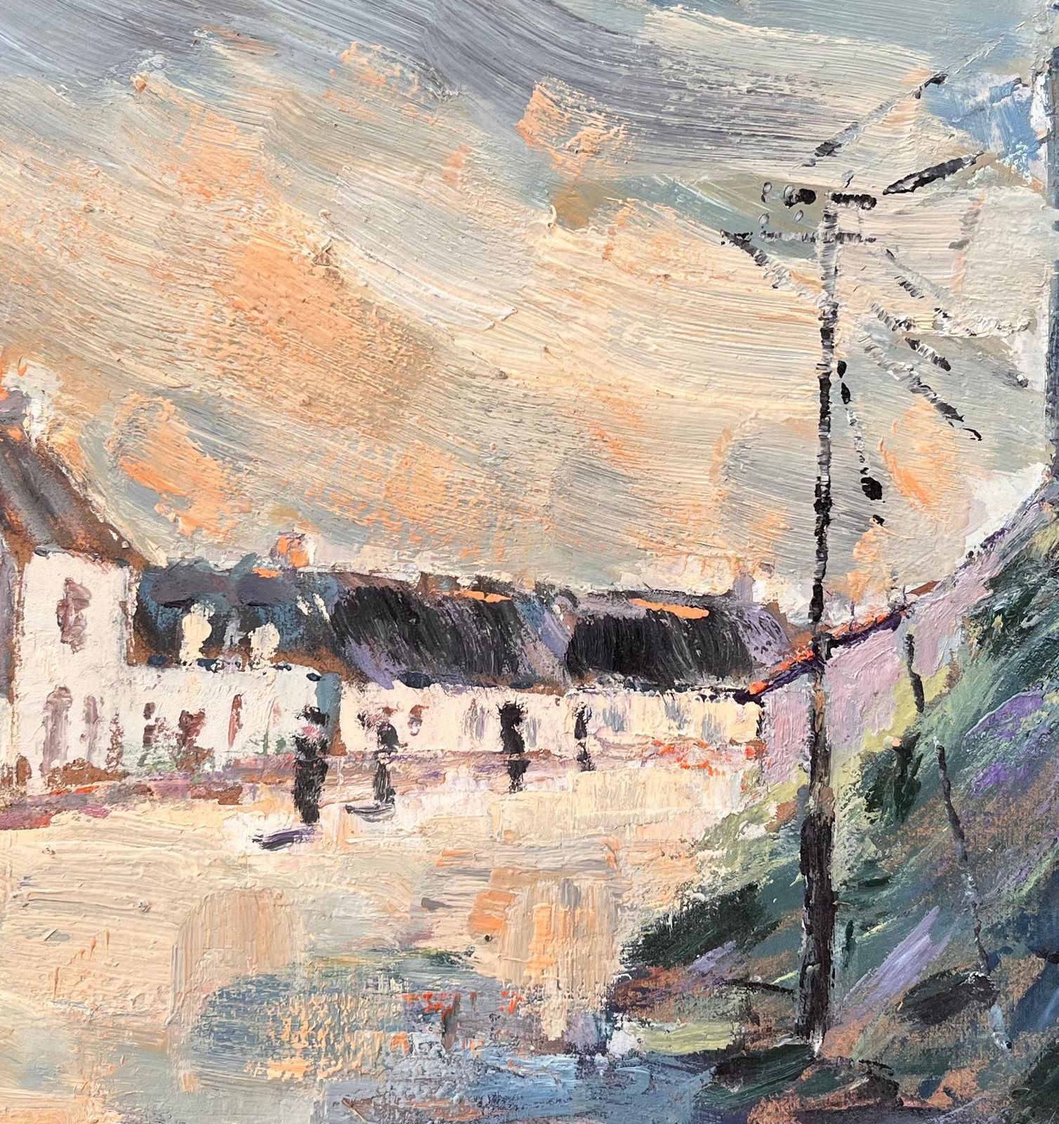 Fanch Lelevening Shadows In A Village Street Scene Impressionist Painting photo buy