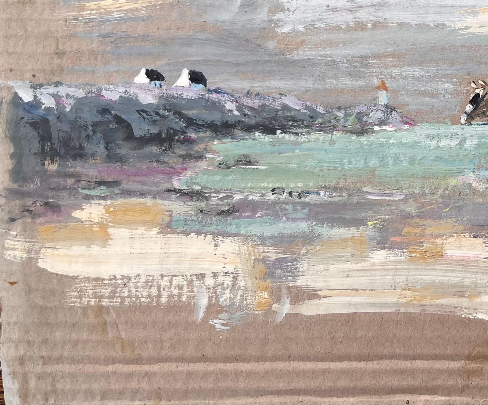 Fanch Lelimpressionist Coastal Farm Scene With Horse Cart Driver Cottages And Moody Sky photo Art