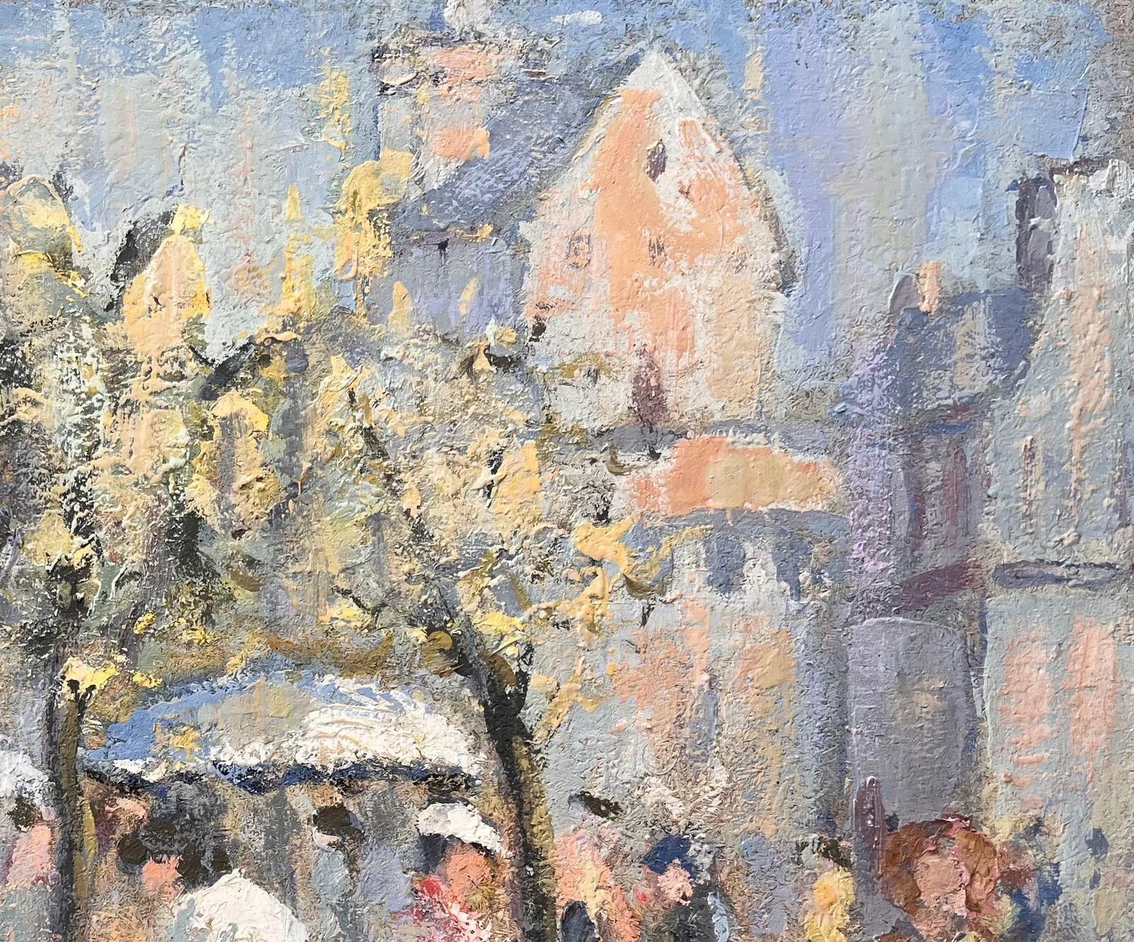 Fanch Lelfrench Impressionist Urban Scene Of Bustling Café Terrace In Saint Malo2002 photo Art