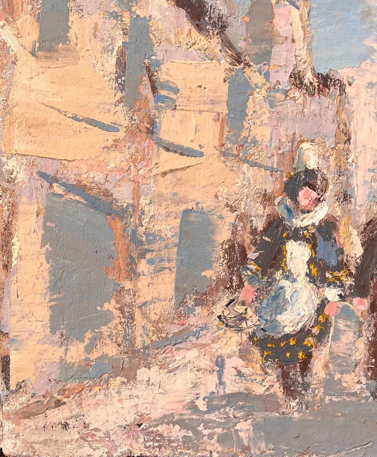 Fanch Lelfrench Impressionist Street Scene With Figures In Traditional Dress photo Art