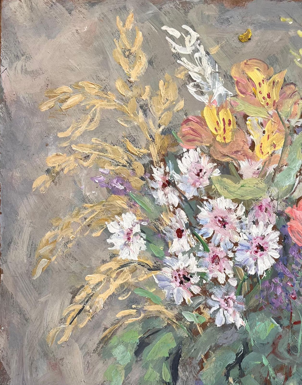 Fanch Lelimpressionist French Floral Still Life Oil Of Le Bouquet Du Cinquantenaire2000 photo for sale