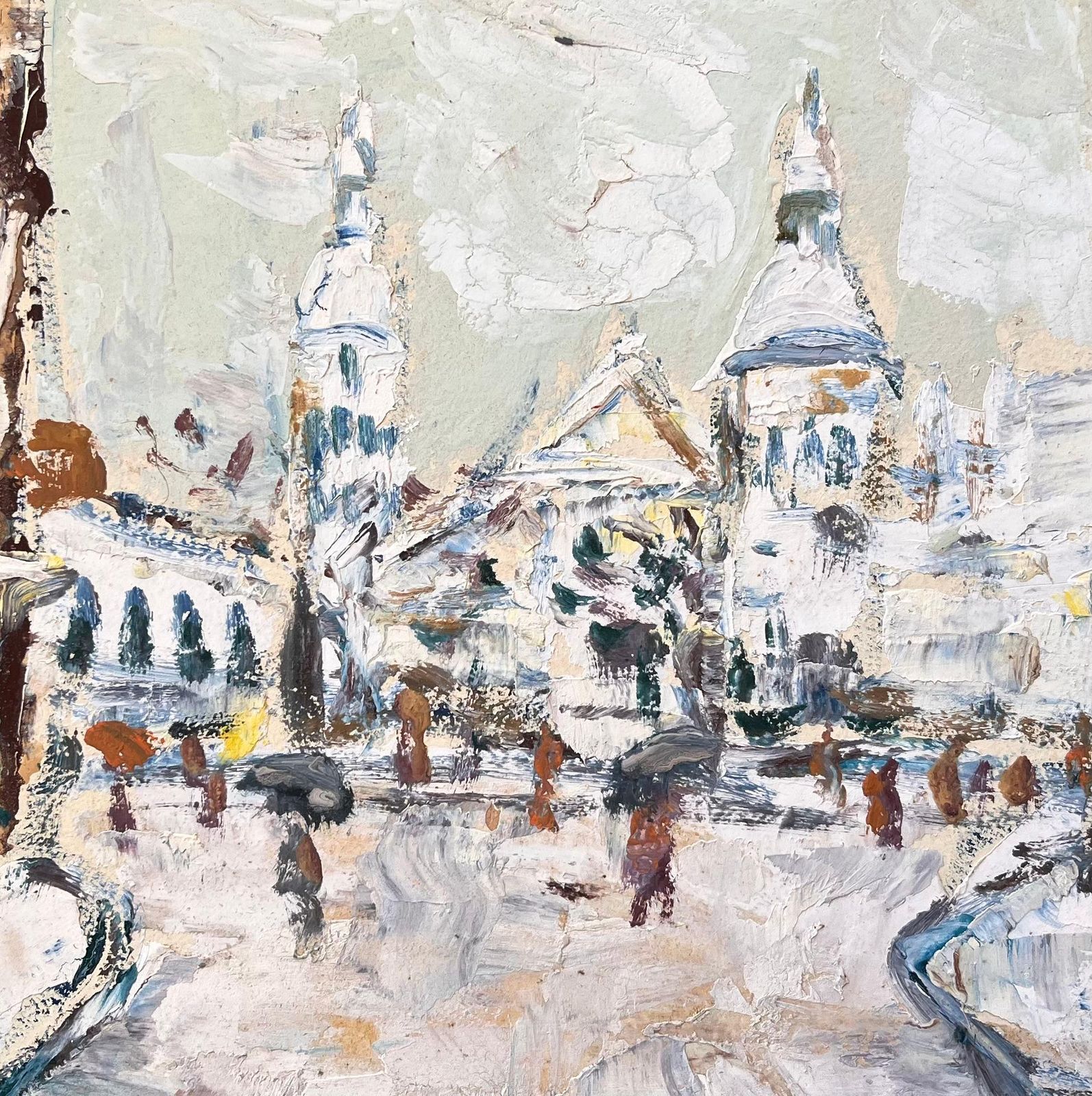 Fanch Lelfrench Impressionist Winter Street Scene With Sacré Cœur In Snow photo buy