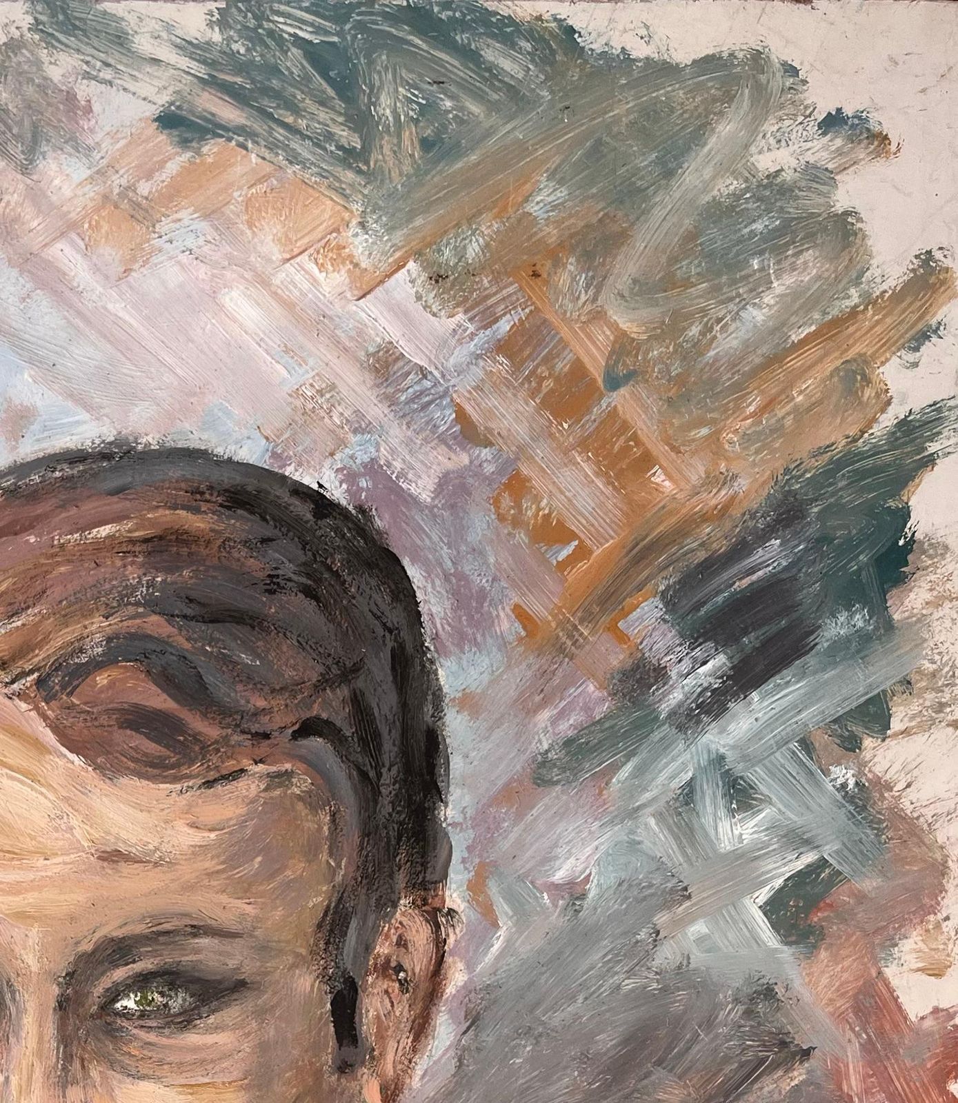 Fanch Lelexpressionist Portrait Of A Man With Piercing Eyes And Bold Brushwork photo vinterior