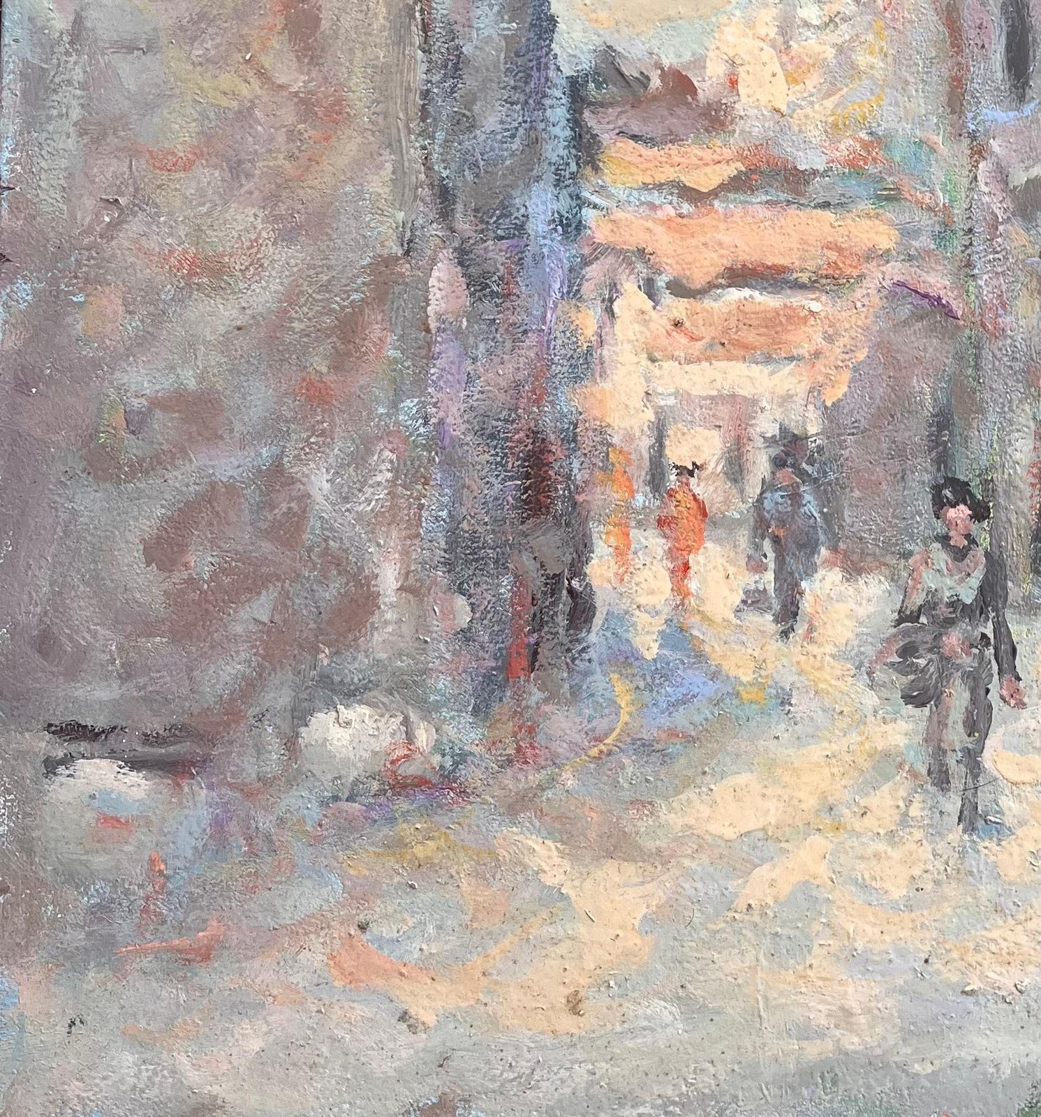 Fanch Lelfrench Impressionist Street Scene With Figures And Sunlit Buildings photo Art