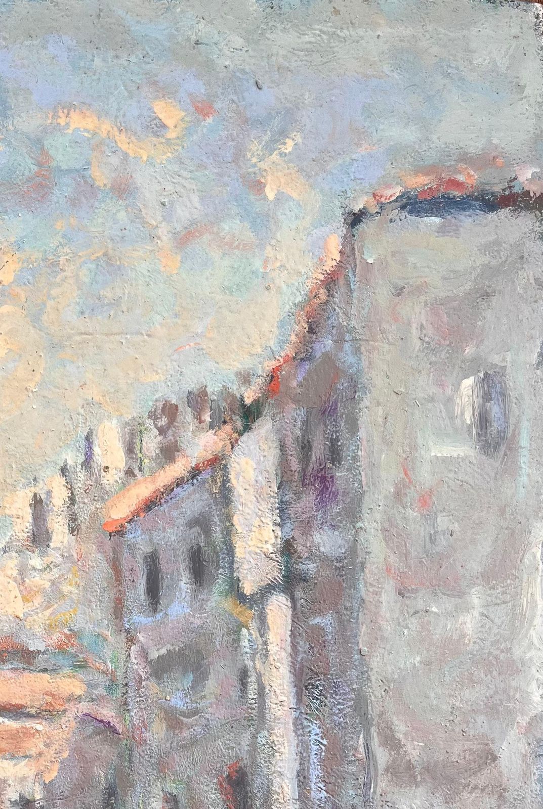 Fanch Lelfrench Impressionist Street Scene With Figures And Sunlit Buildings photo 520.0
