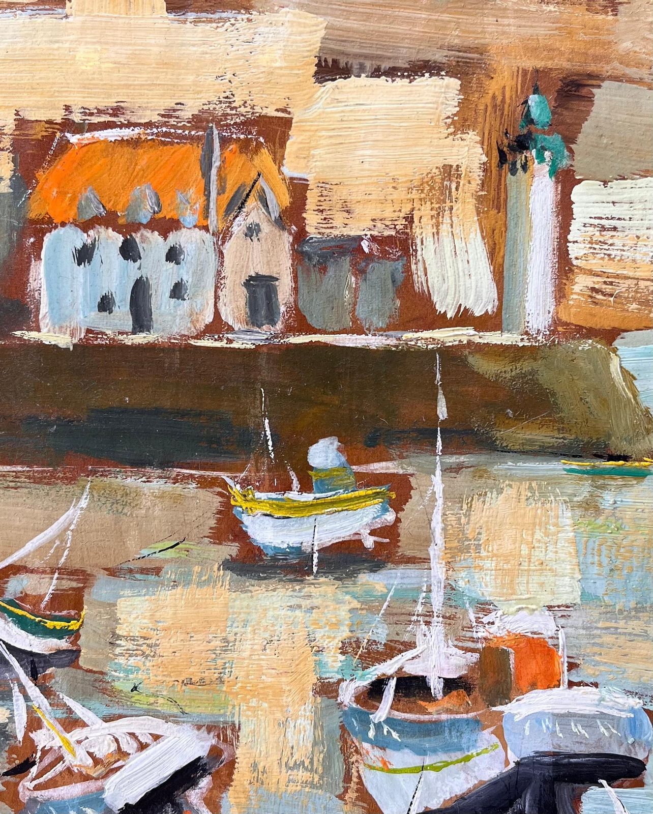 Fanch Lelfrench Impressionist Boats And Lighthouse Scene In Belle île Brittany2003 photo buy