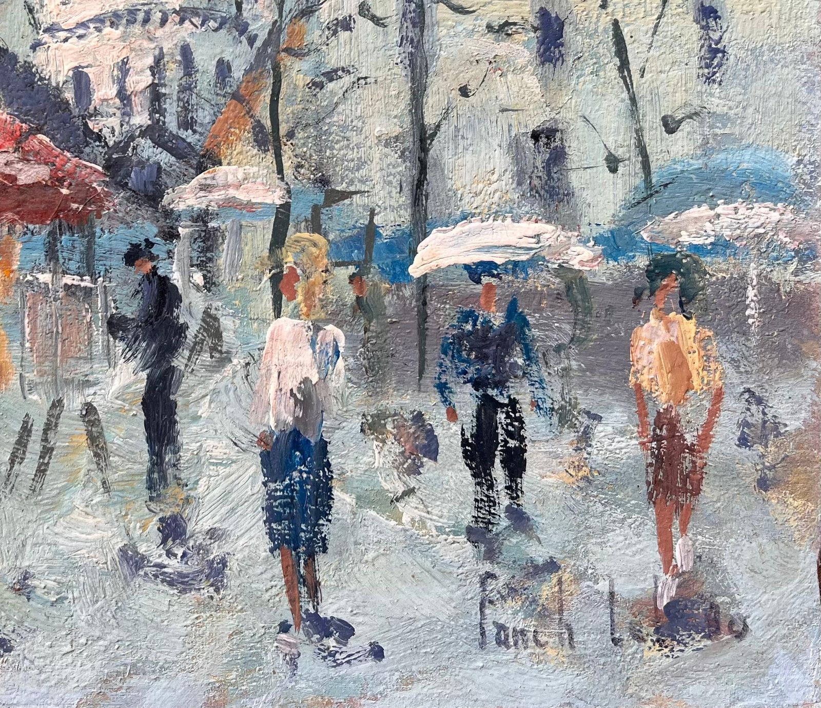 Fanch Lelimpressionist Sunlit Market Scene At The Foot Of The Sacré Cœur In Montmartre1990 photo vinterior