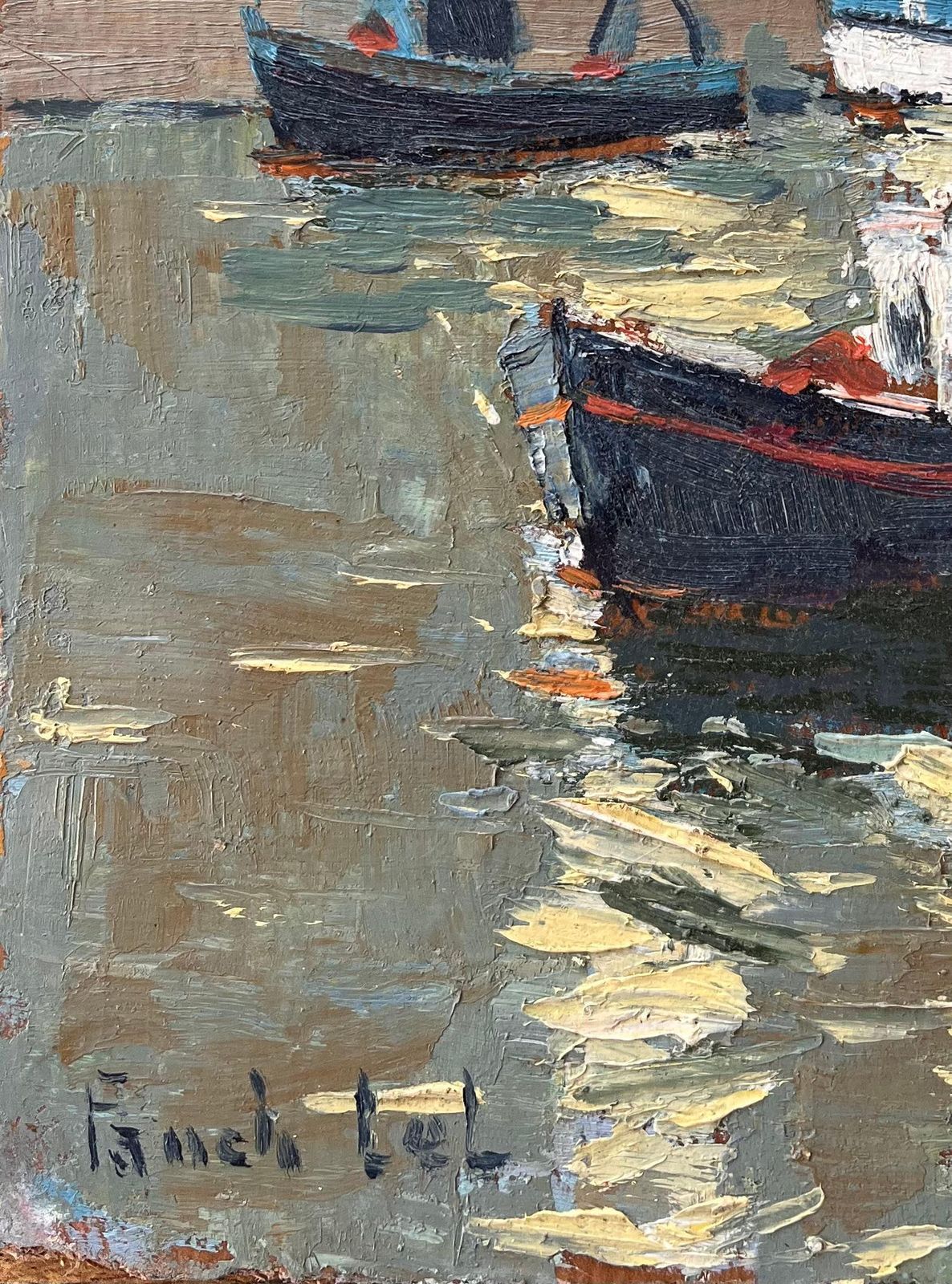 Fanch Lelimpressionist French Harbour Scene With Lighthouse And Fishing Boats At Piriac2000 photo vinterior