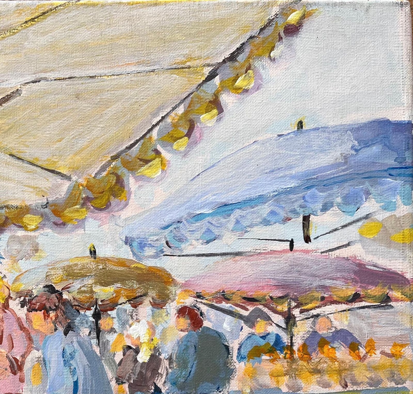 Fanch Lelmarché De Dinan French Market Scene With Umbrellas And Shoppers photo Art