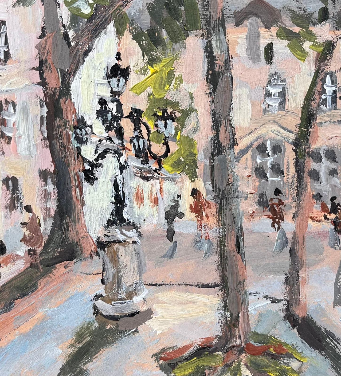 Fanch Lelimpressionist Tree Lined Parisian Square With Pedestrians And Historic Facades photo buy